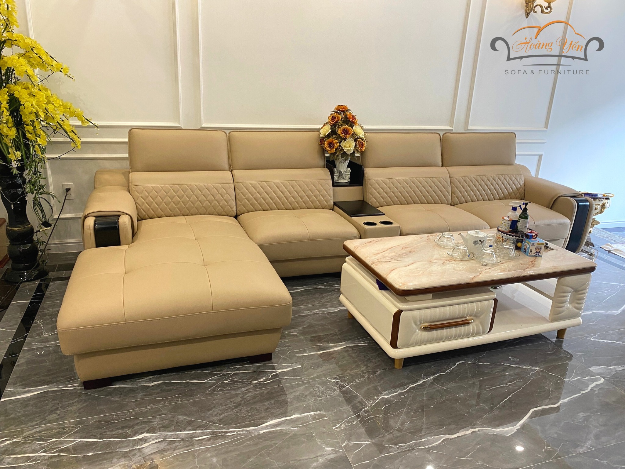 Sofa da góc L SHY224