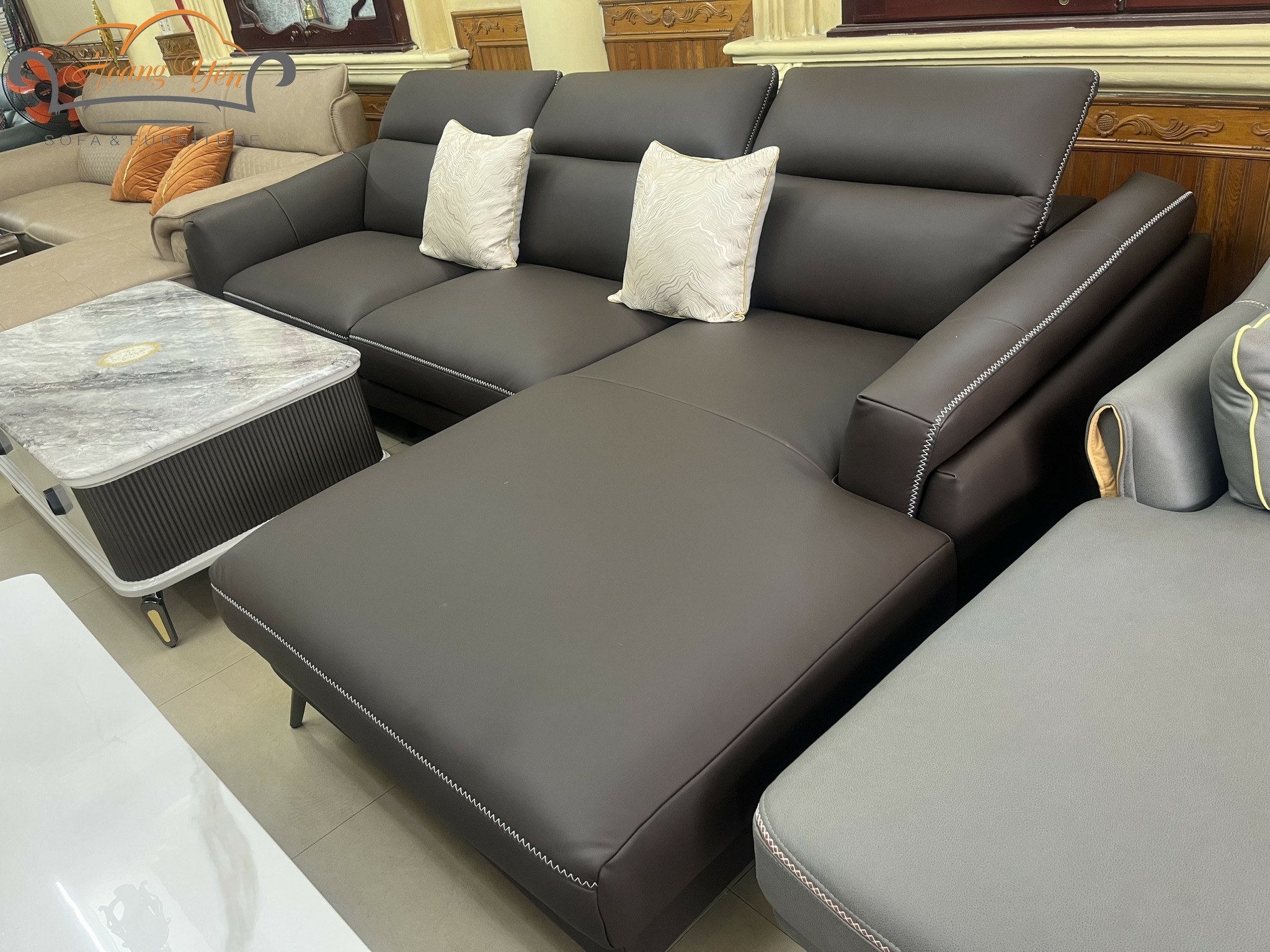 Sofa da góc L SHY347