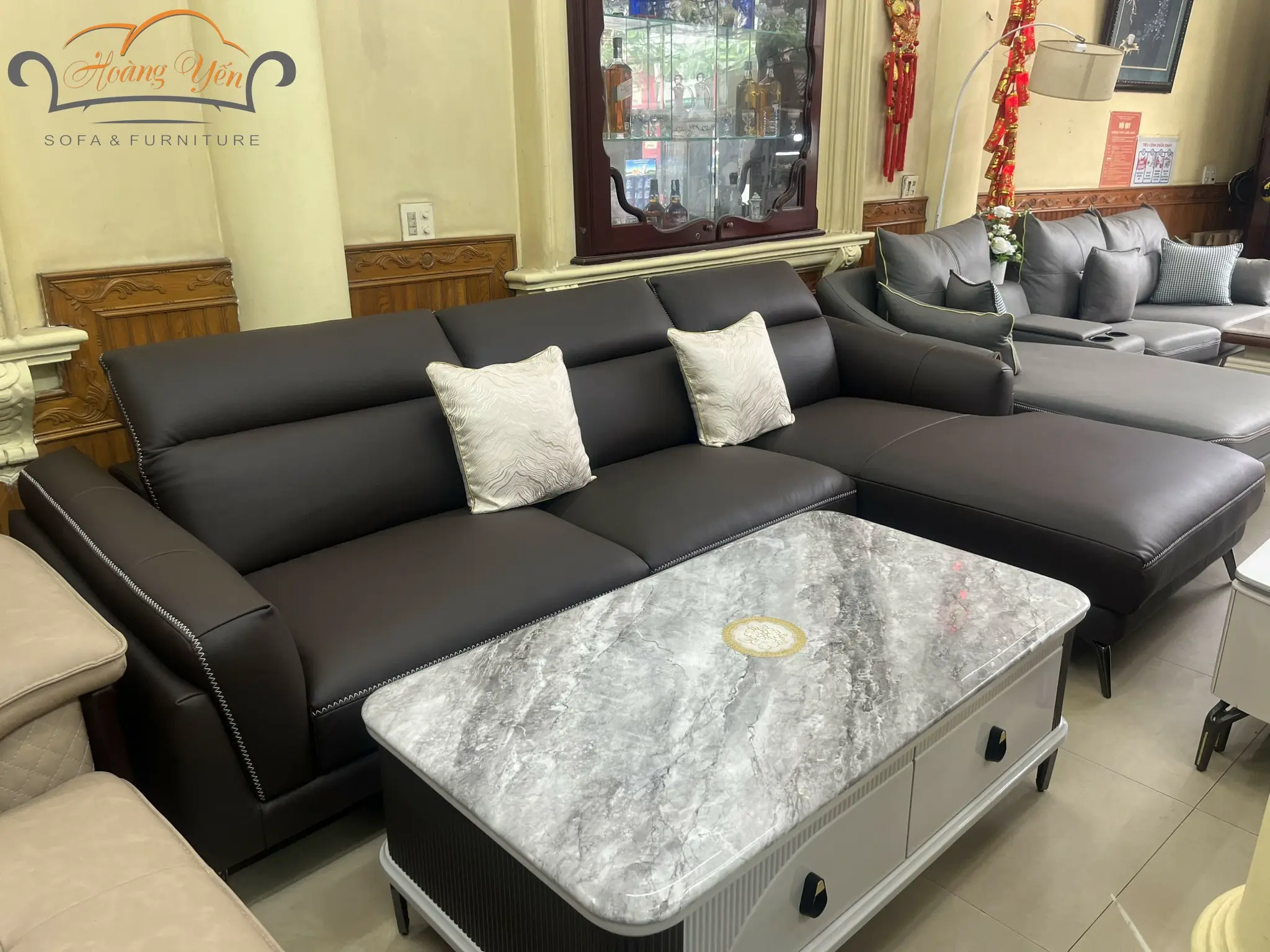 Sofa da góc L SHY347