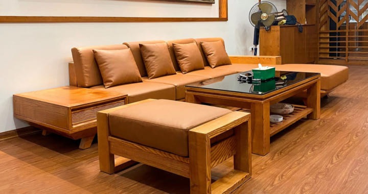 Sofa Gỗ Phòng Khách Đơn Giản, Hiện Đại