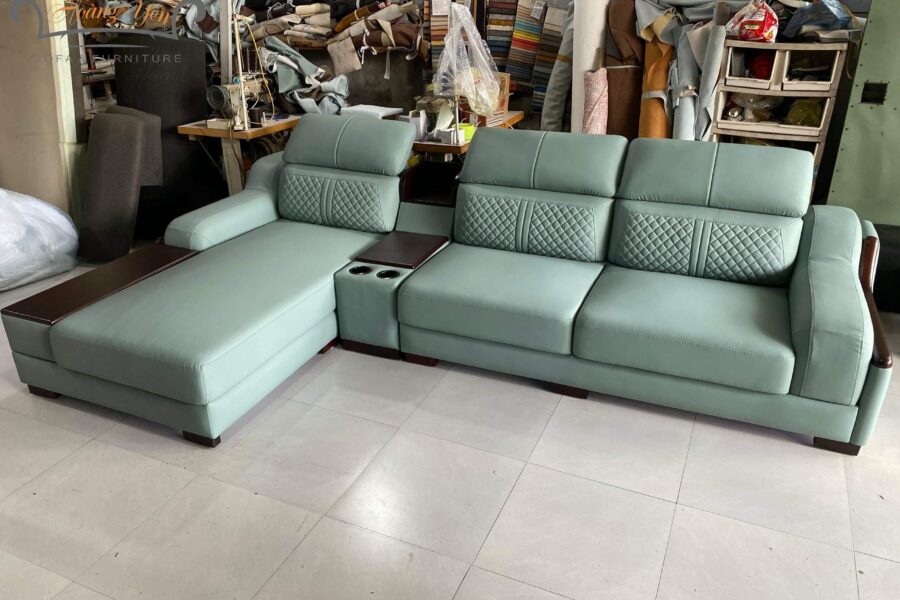 bàn giao sofa da góc L SHY369
