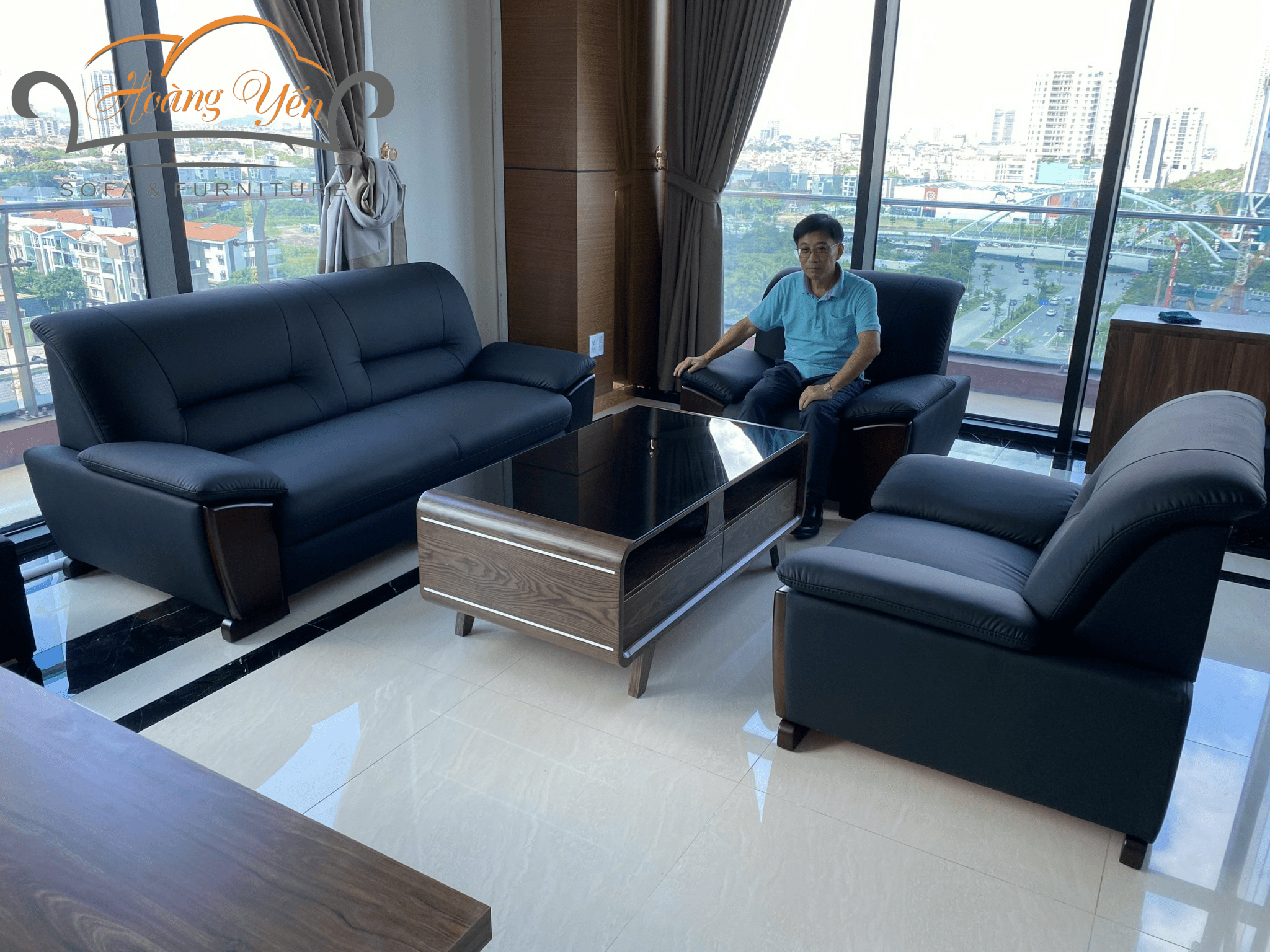 Sofa da phòng khách SHY378