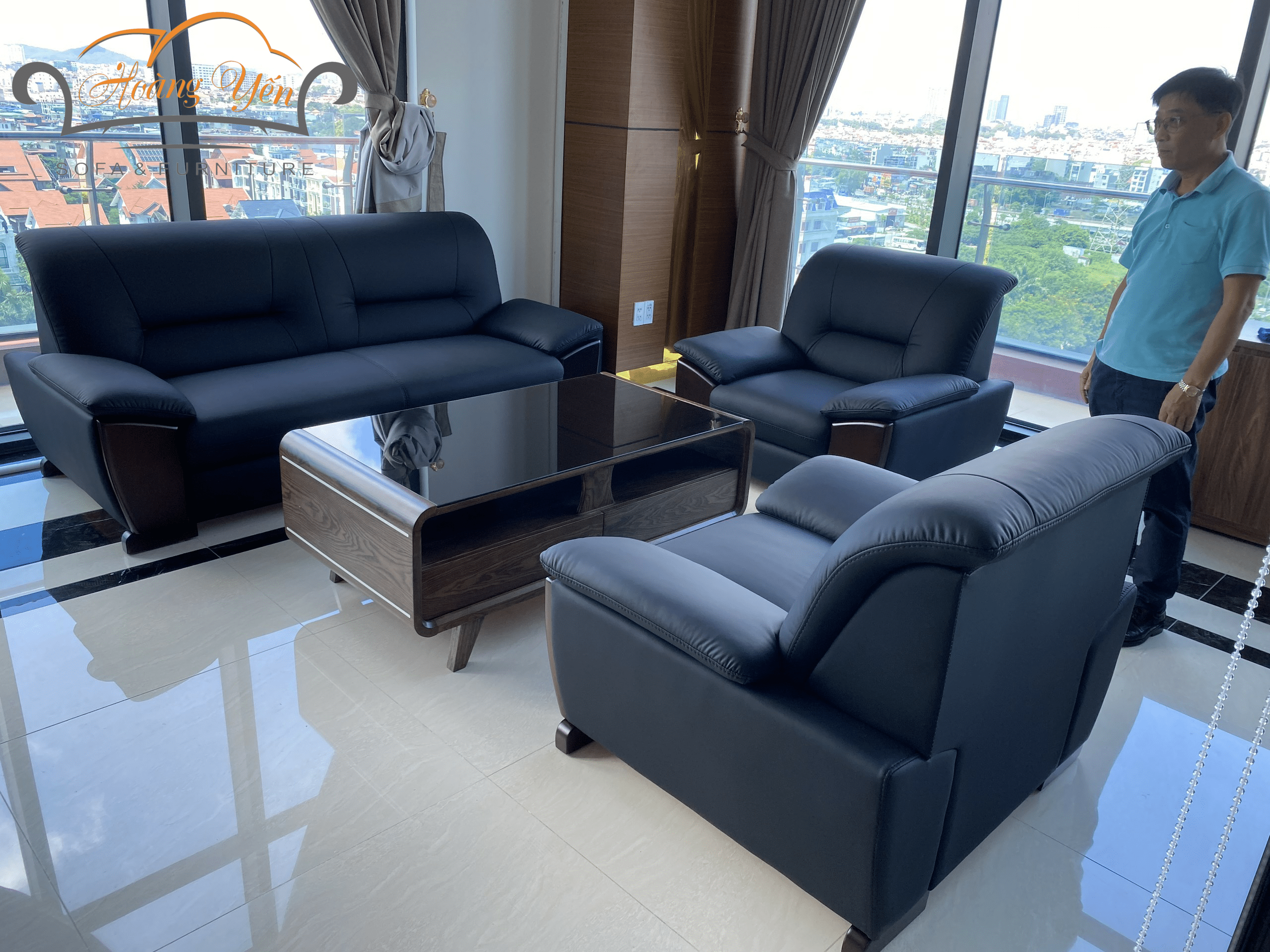 Sofa da phòng khách SHY378