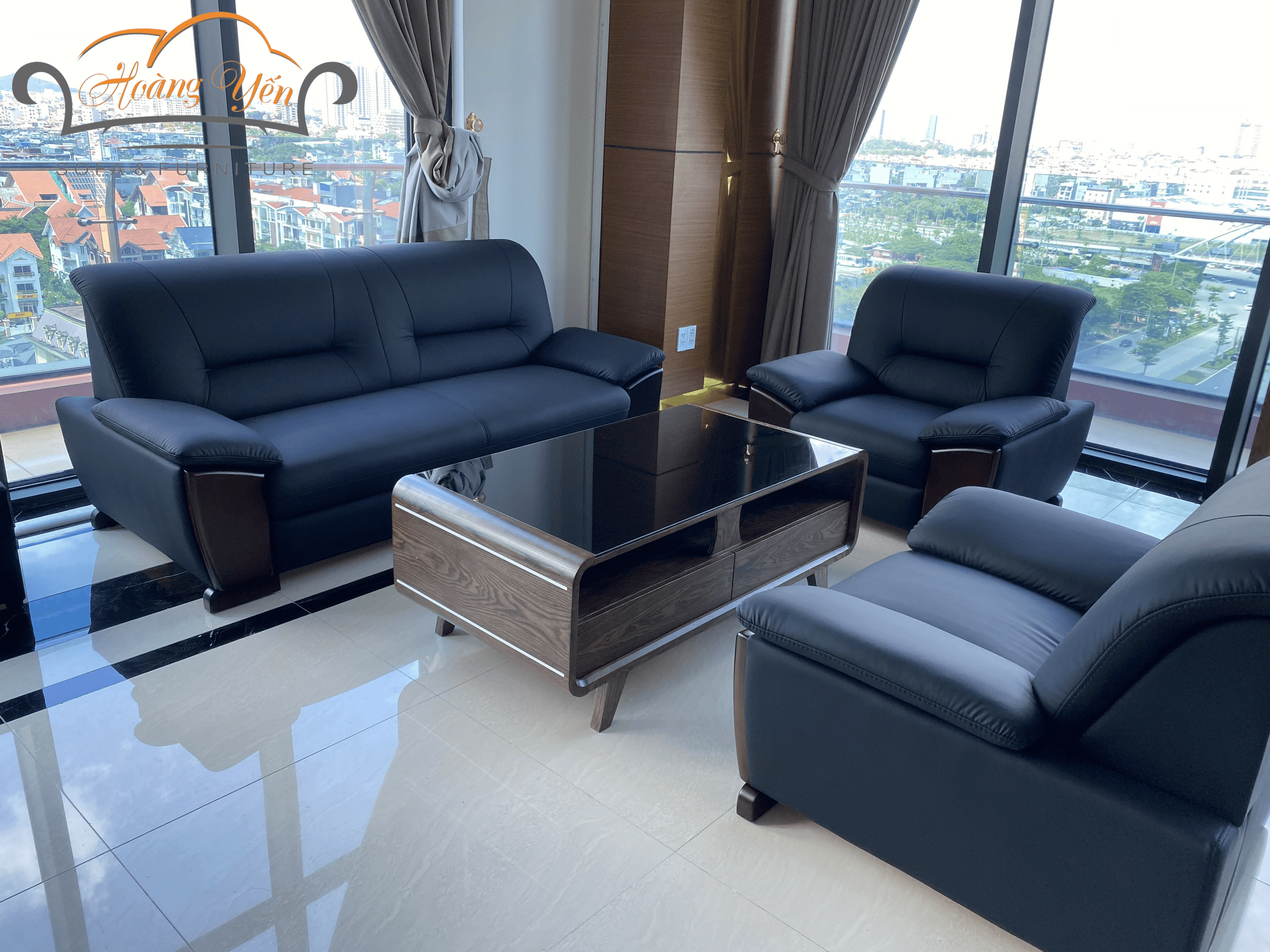 sofa da phòng khách SHY378