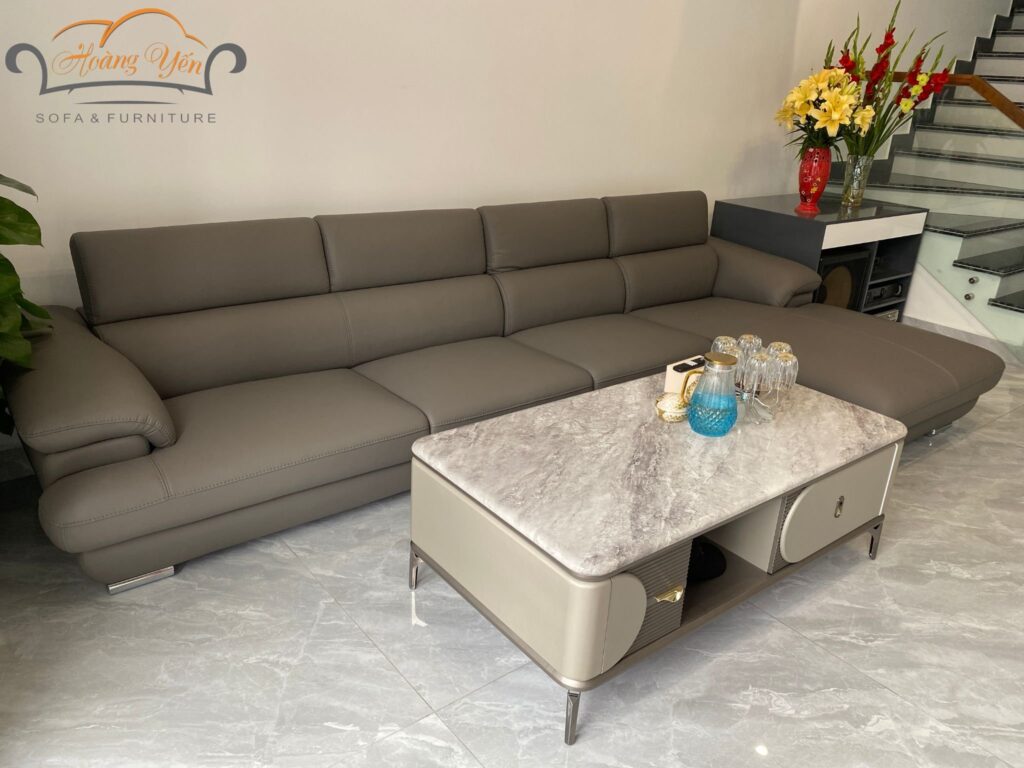 bàn giao sofa da góc L SHY339
