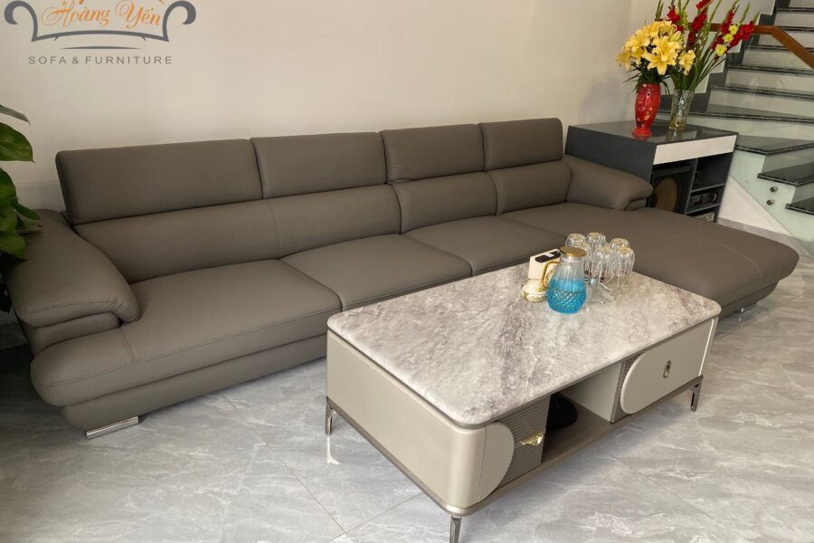 bàn giao sofa da góc L SHY339