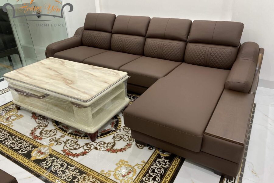 bàn giao sofa da góc L SHY369