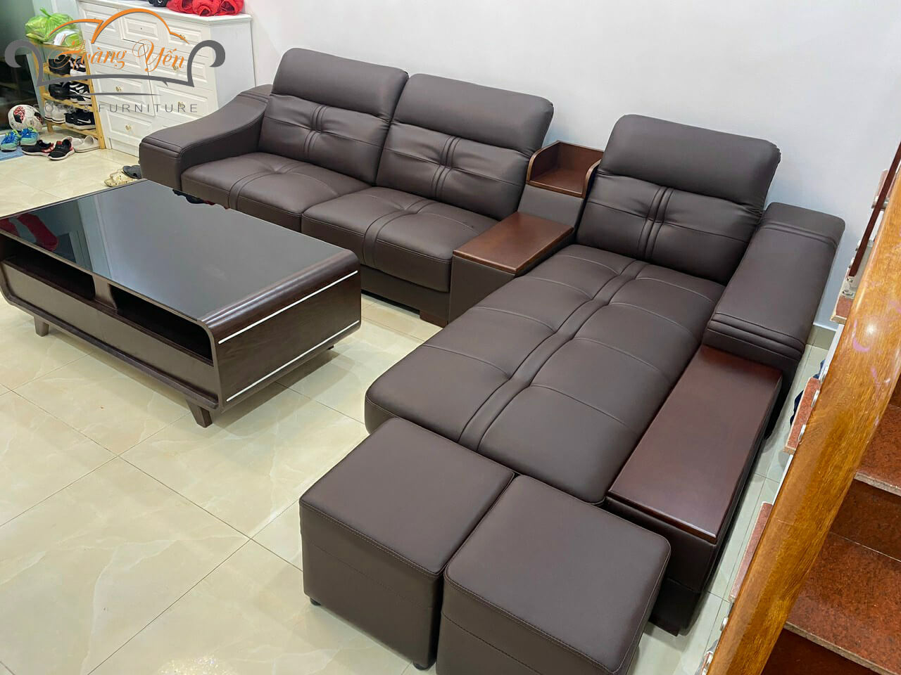 sofa da góc L SHY305