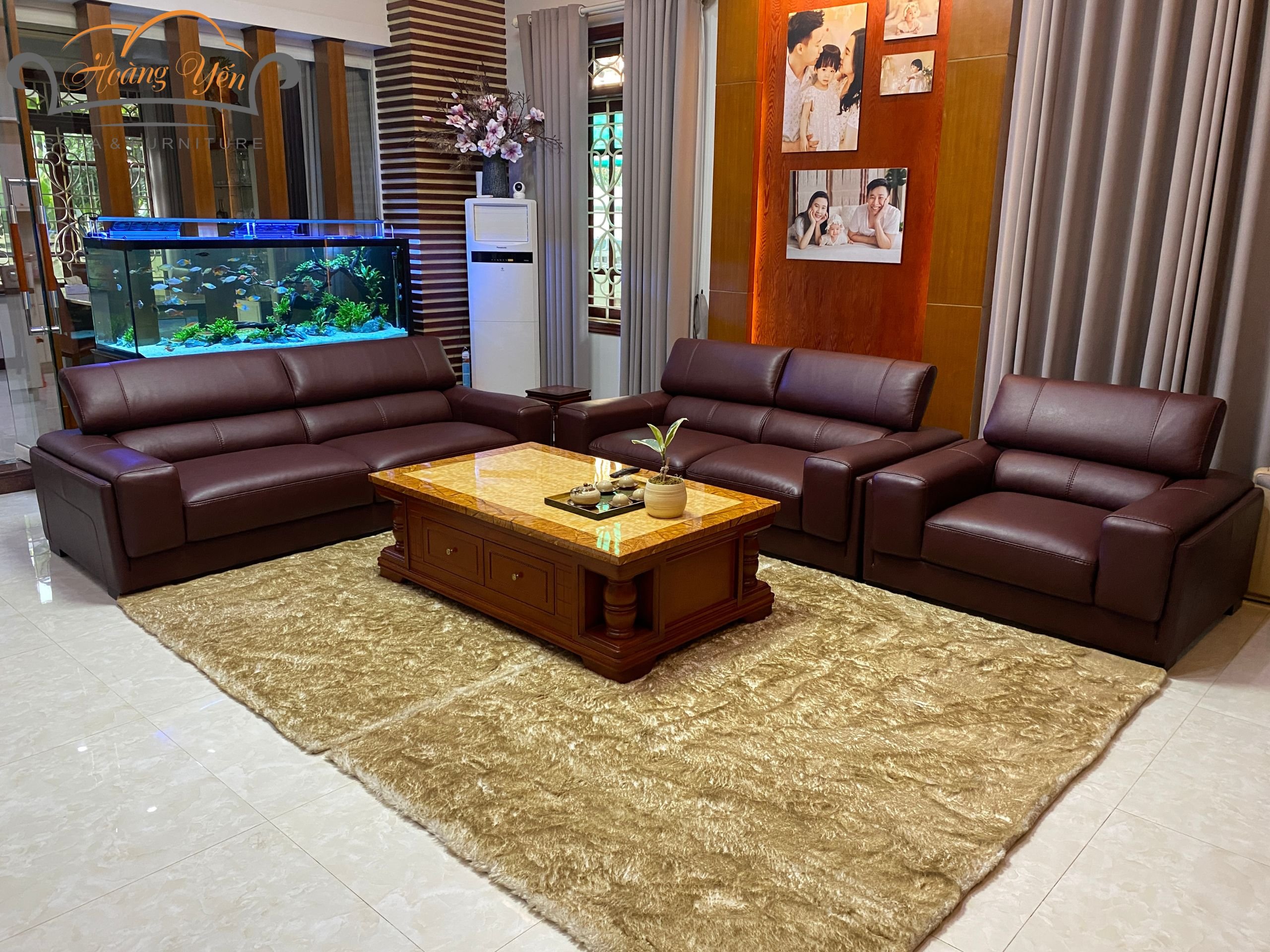 Sofa da phòng khách SHY389