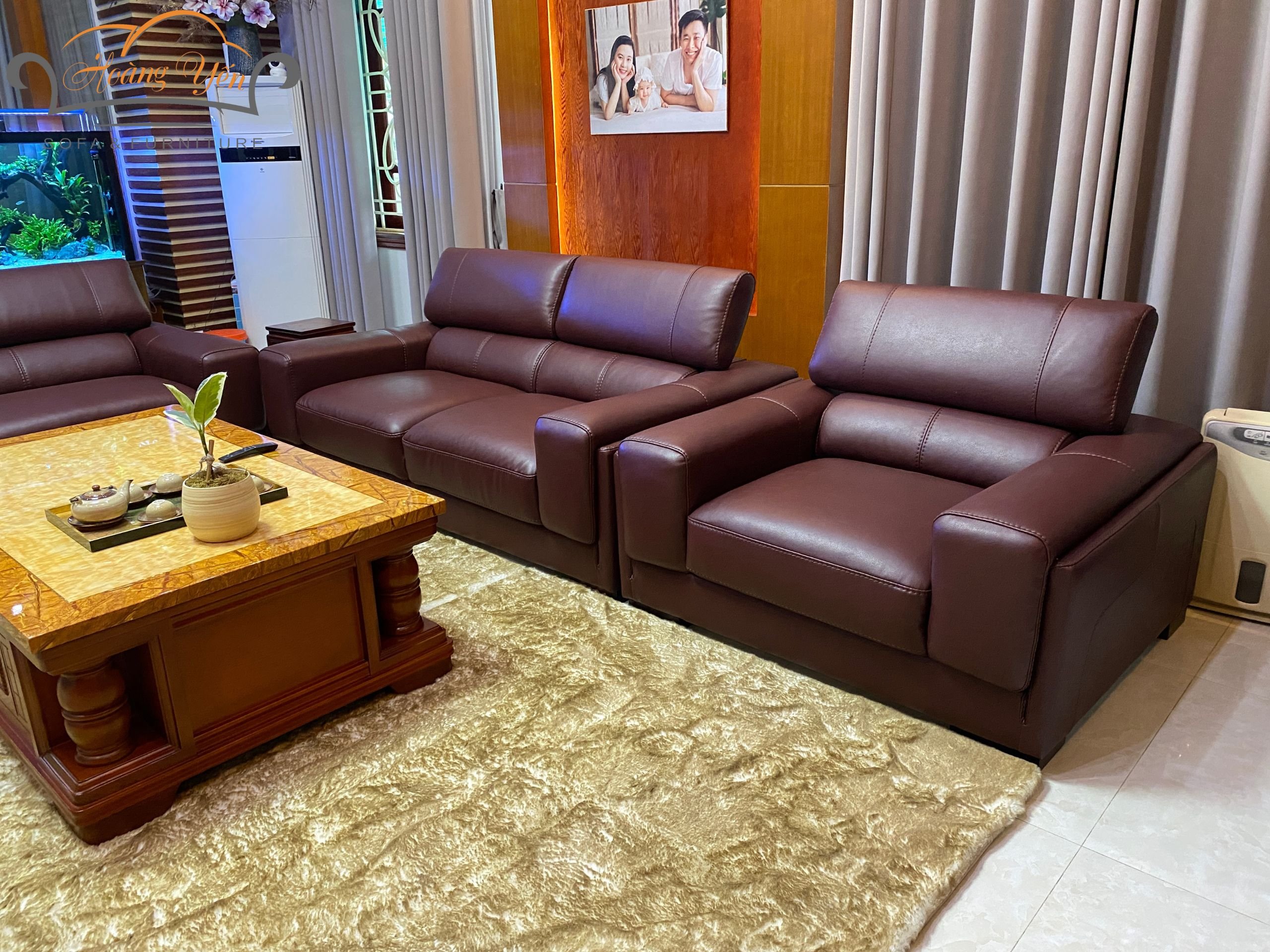 Sofa da phòng khách SHY389