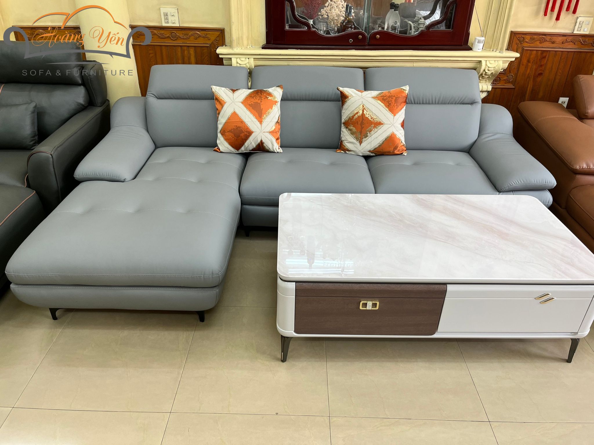 Sofa da góc L SHY226