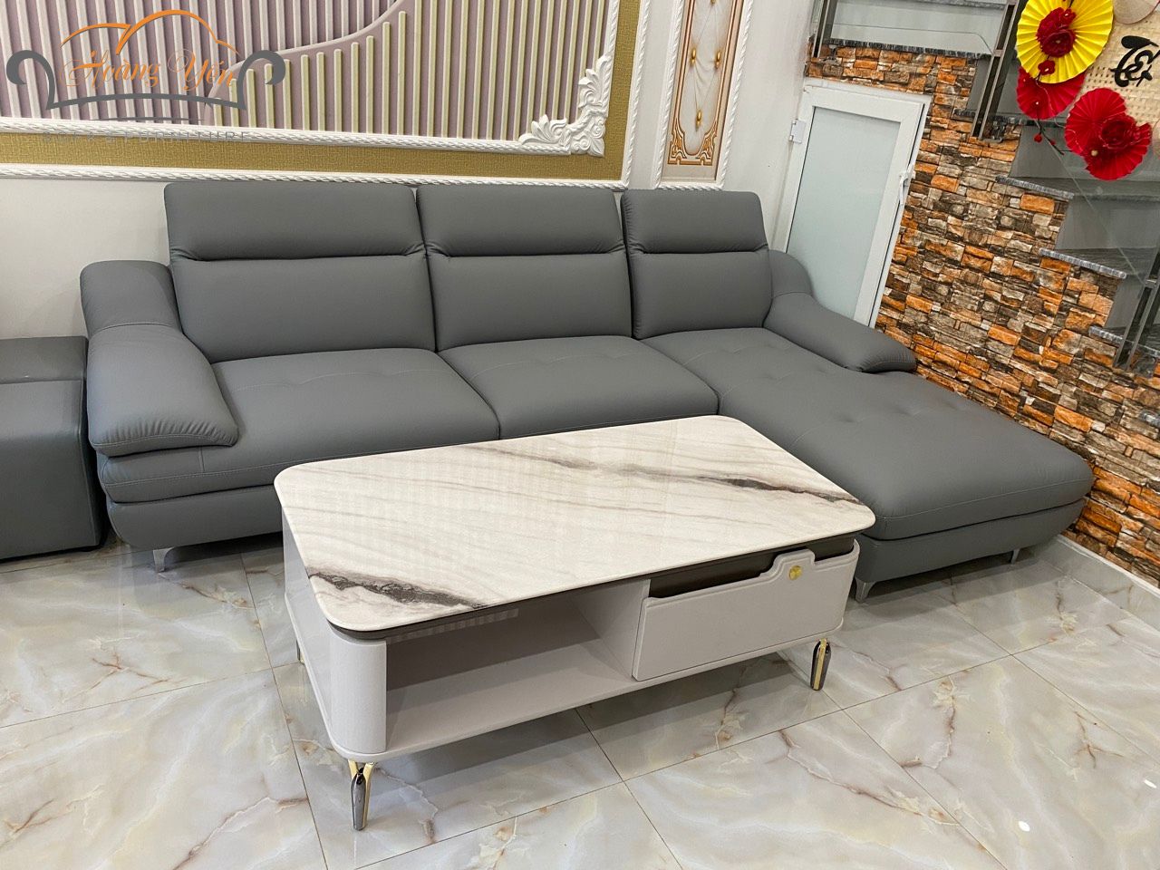 Sofa da góc L SHY226