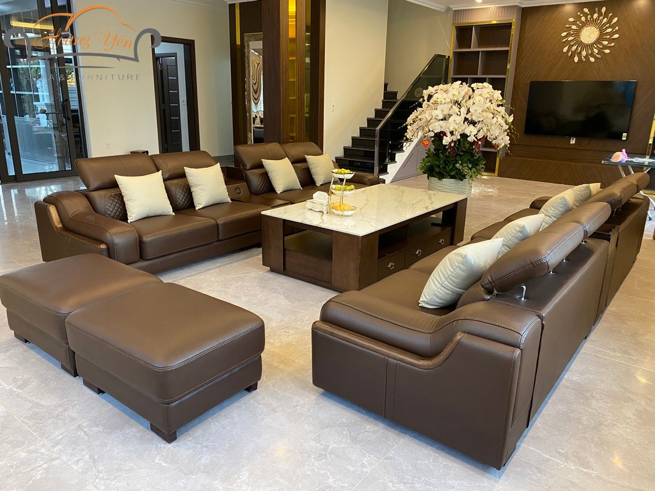 sofa da phòng khách SHY369