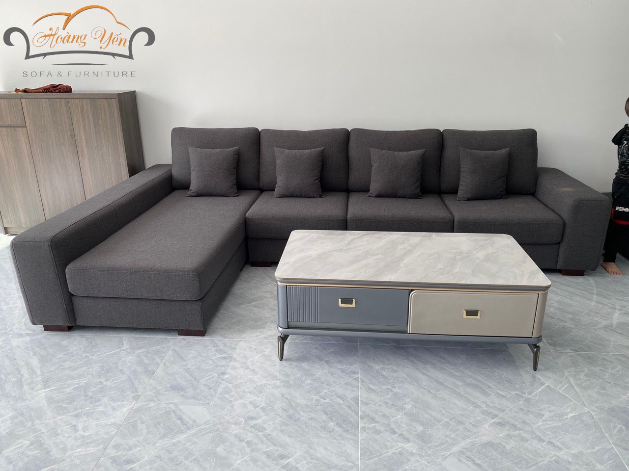 sofa nỉ góc L SHY390