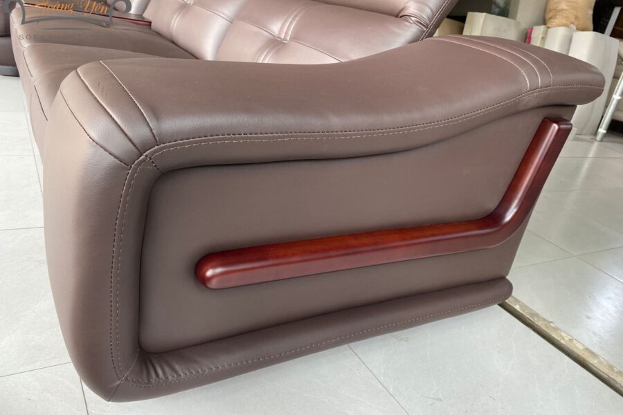 bàn giao sofa da góc L SHY305 màu nâu