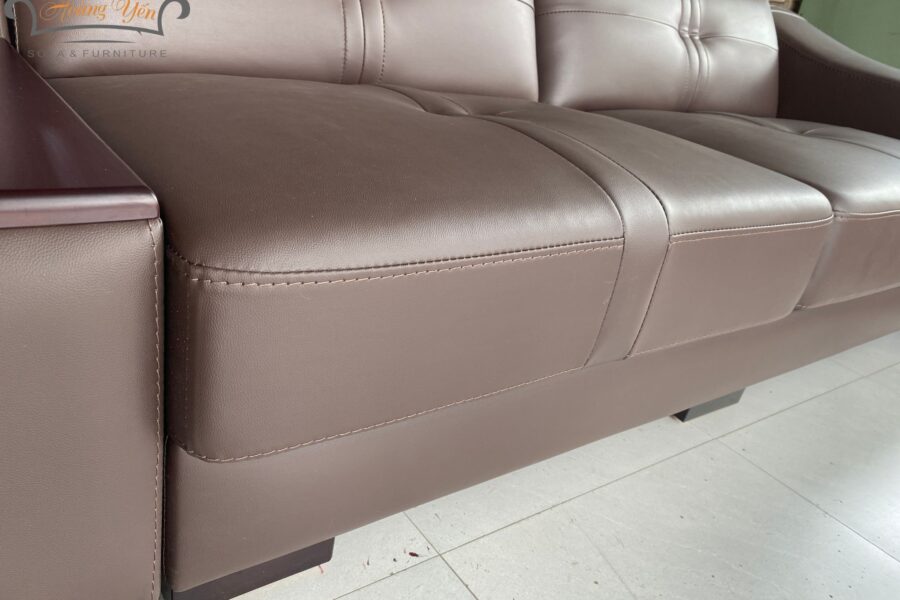 bàn giao sofa da góc L SHY305 màu nâu