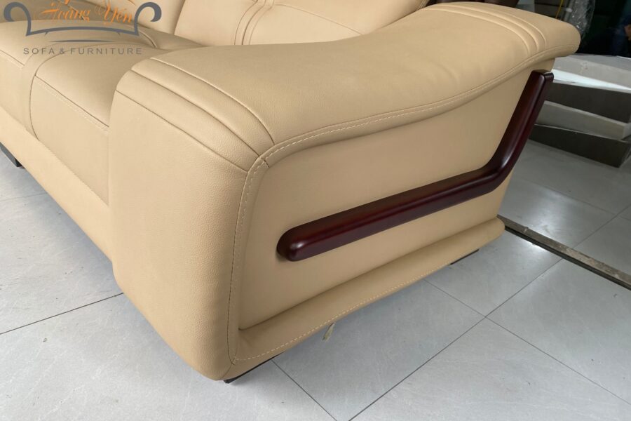 Sofa da góc L SHY305 màu kem