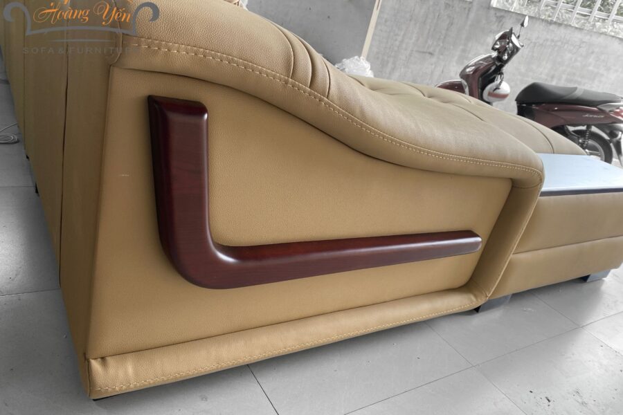 Sofa da góc L SHY305 màu kem