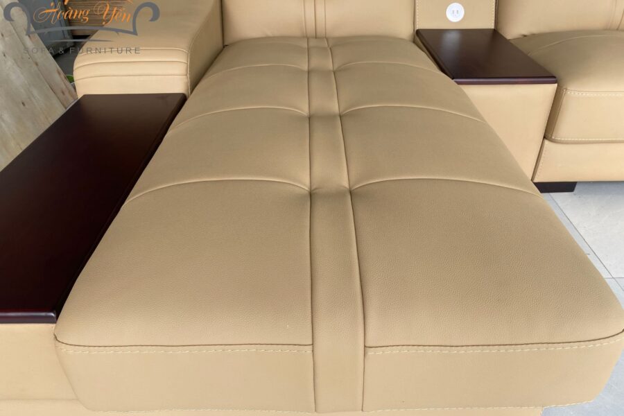 Sofa da góc L SHY305 màu kem