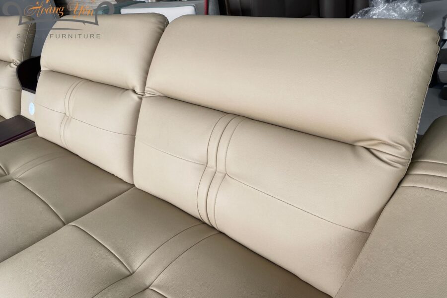 Sofa da góc L SHY305 màu kem