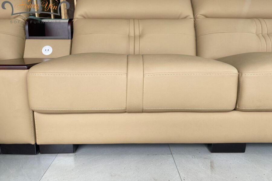 Sofa da góc L SHY305 màu kem