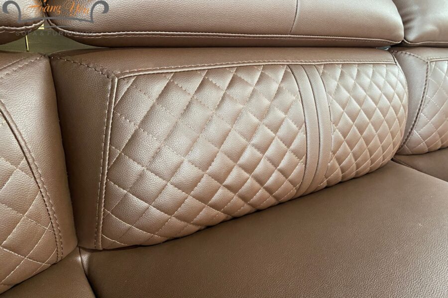 sofa da góc L SHY369 màu nâu da NaNo