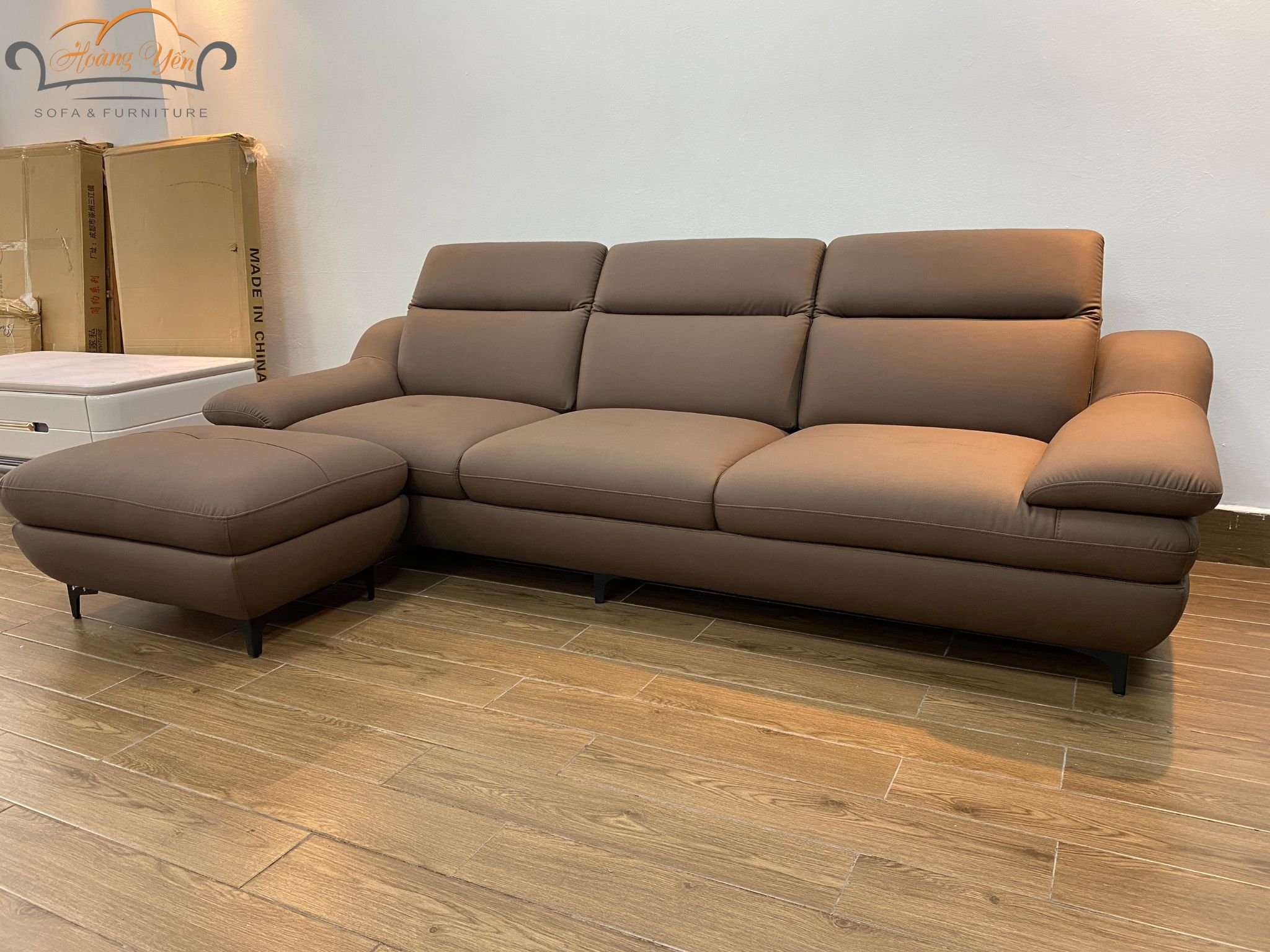 Sofa văng da SHY226 màu nâu
