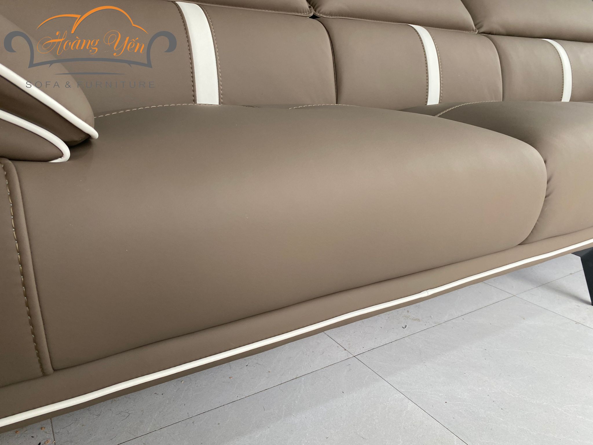 Sofa văng da SHY405 nâu nhạt