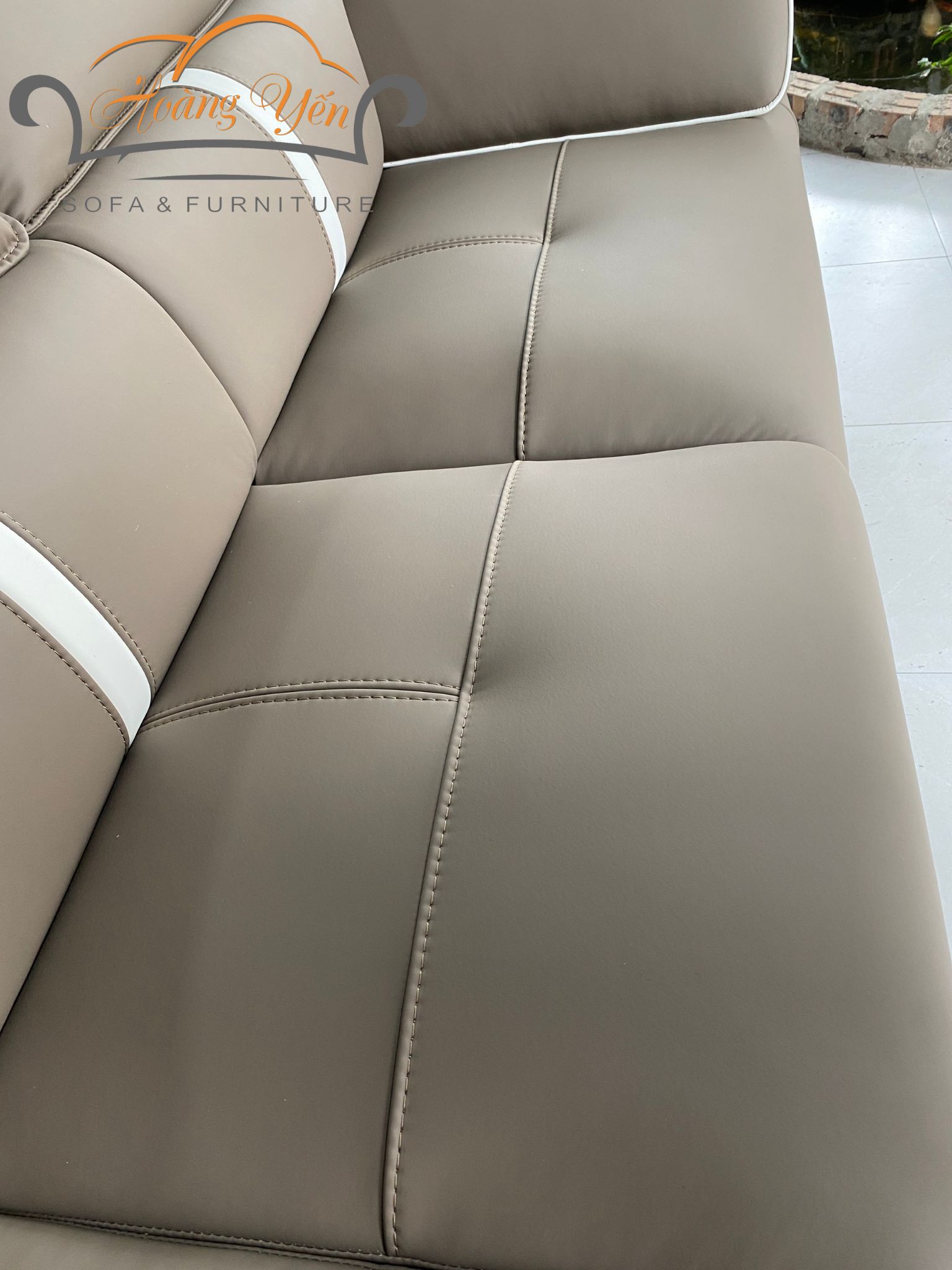 sofa văng da SHY405 nâu nhạt