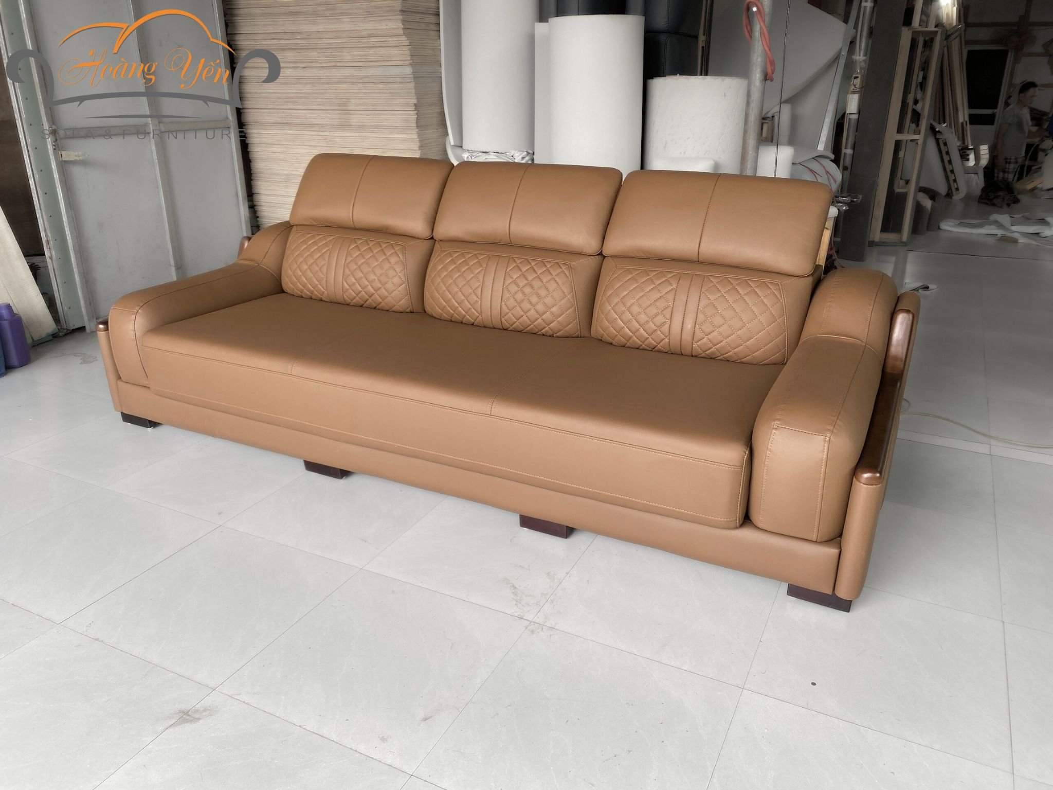 Sofa văng da SHY369 màu nâu