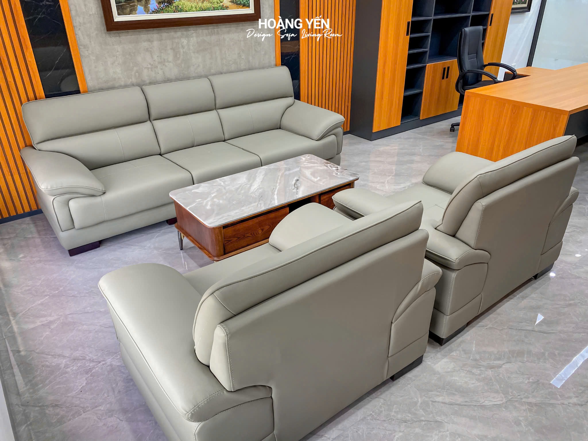 sofa da phòng khách SHY405