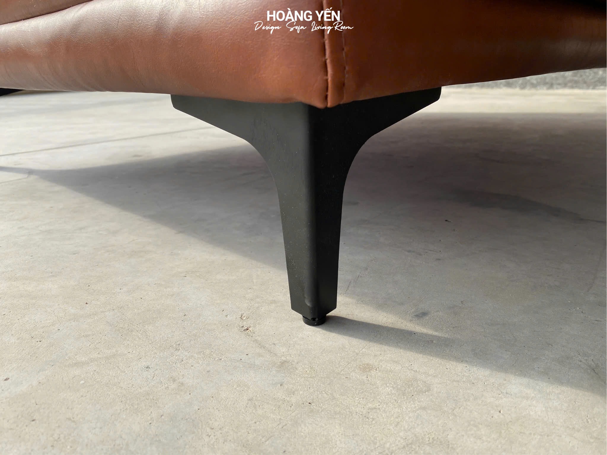 sofa da phòng khách SHY405 nâu