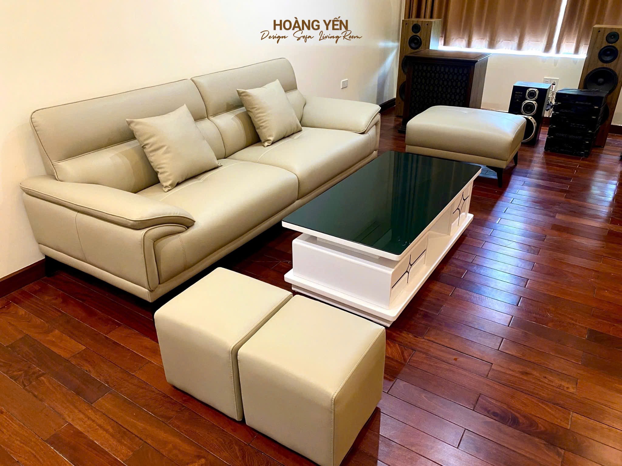 Bàn giao sofa văng da SHY405