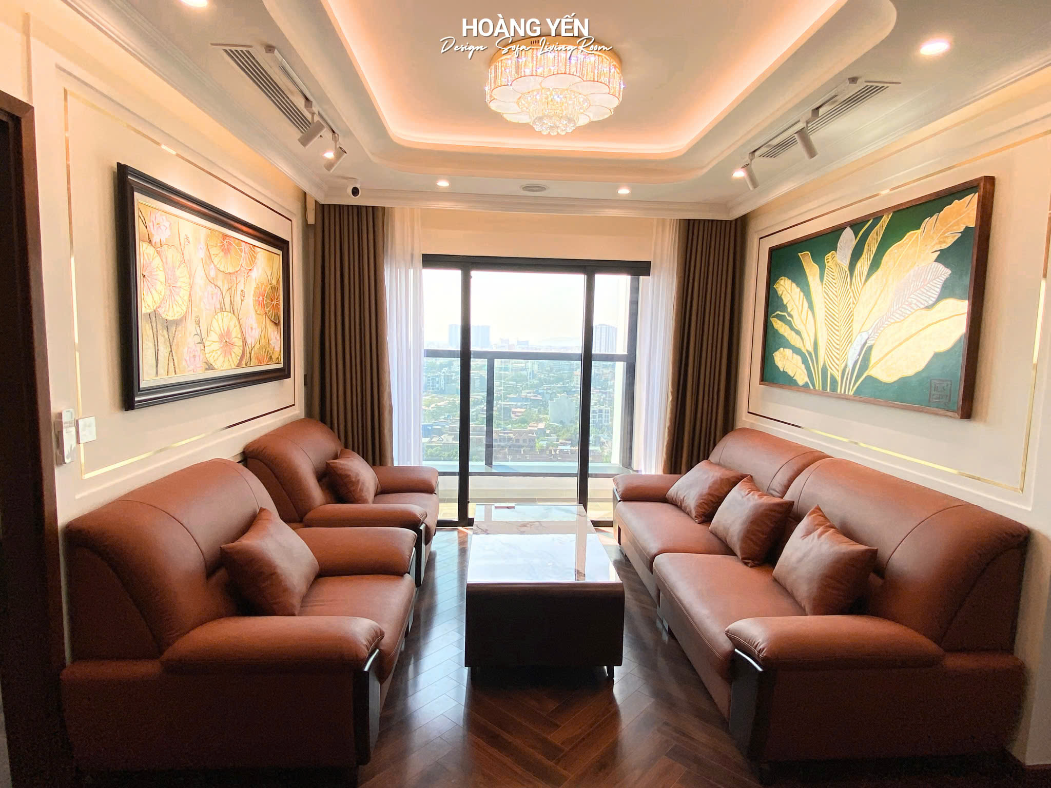 sofa da phòng khách SHY378