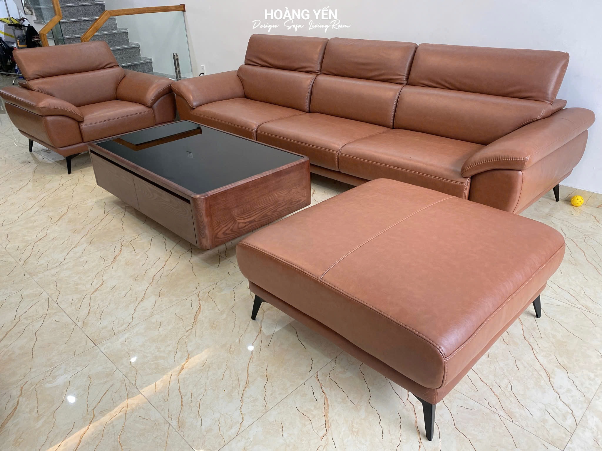 Sofa phòng khách SHY416 nâu bò
