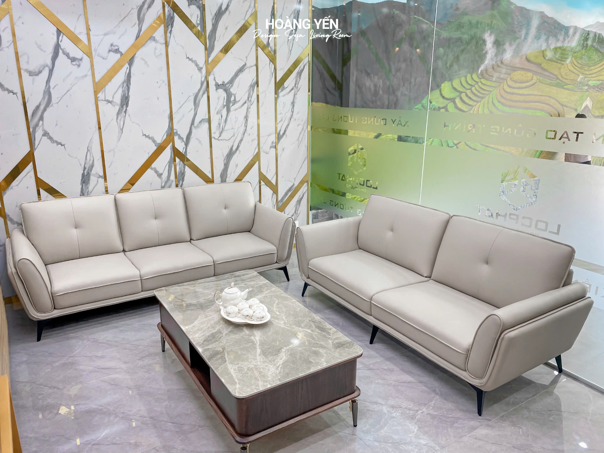 sofa da phòng khách SHY366