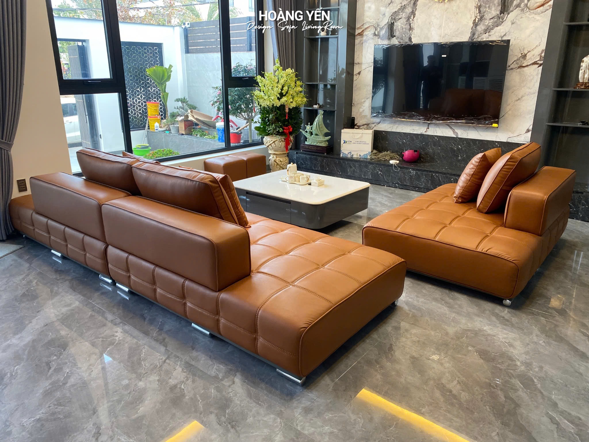 sofa da phòng khách SHY425