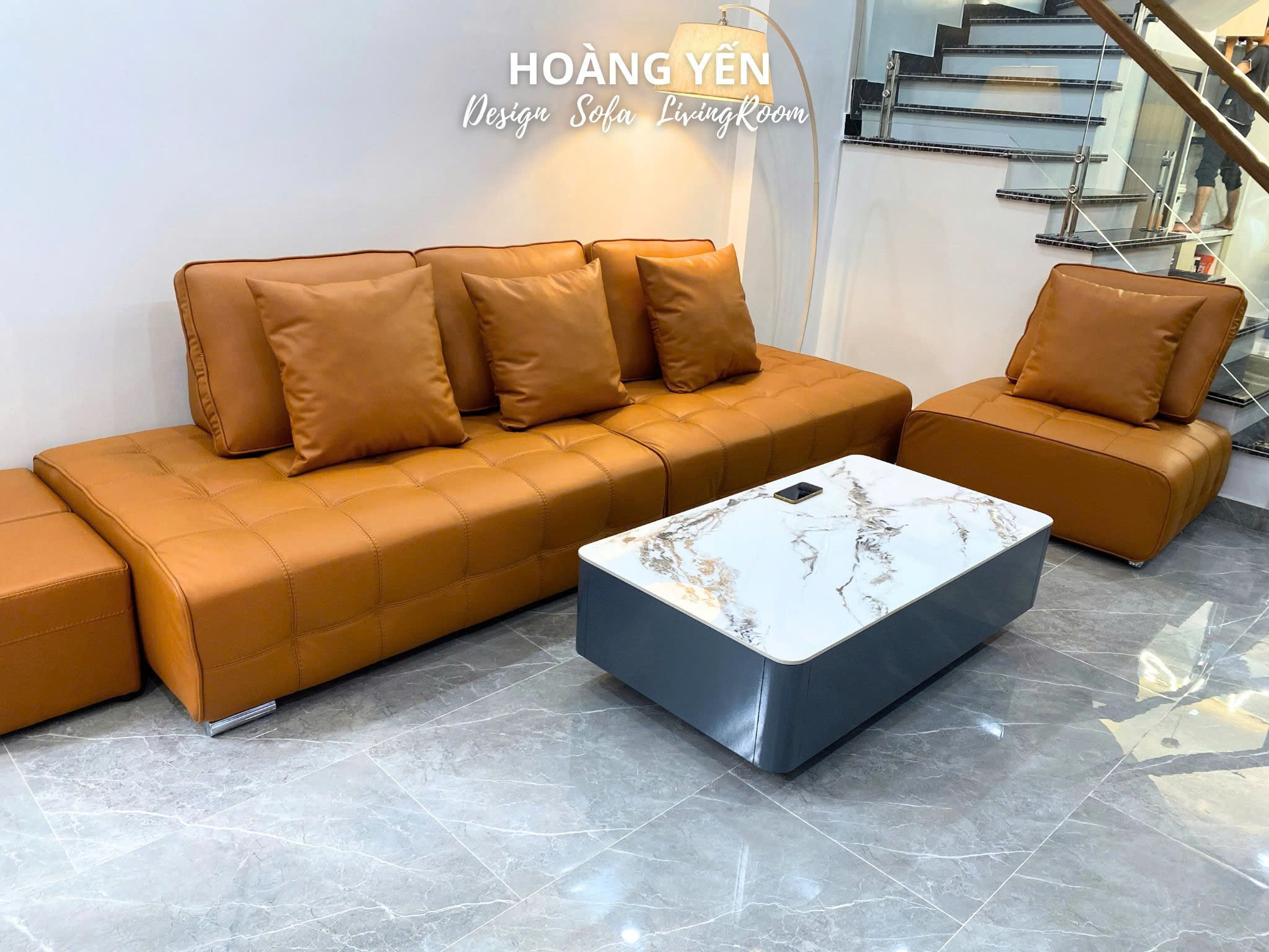 sofa da phòng khách SHY425