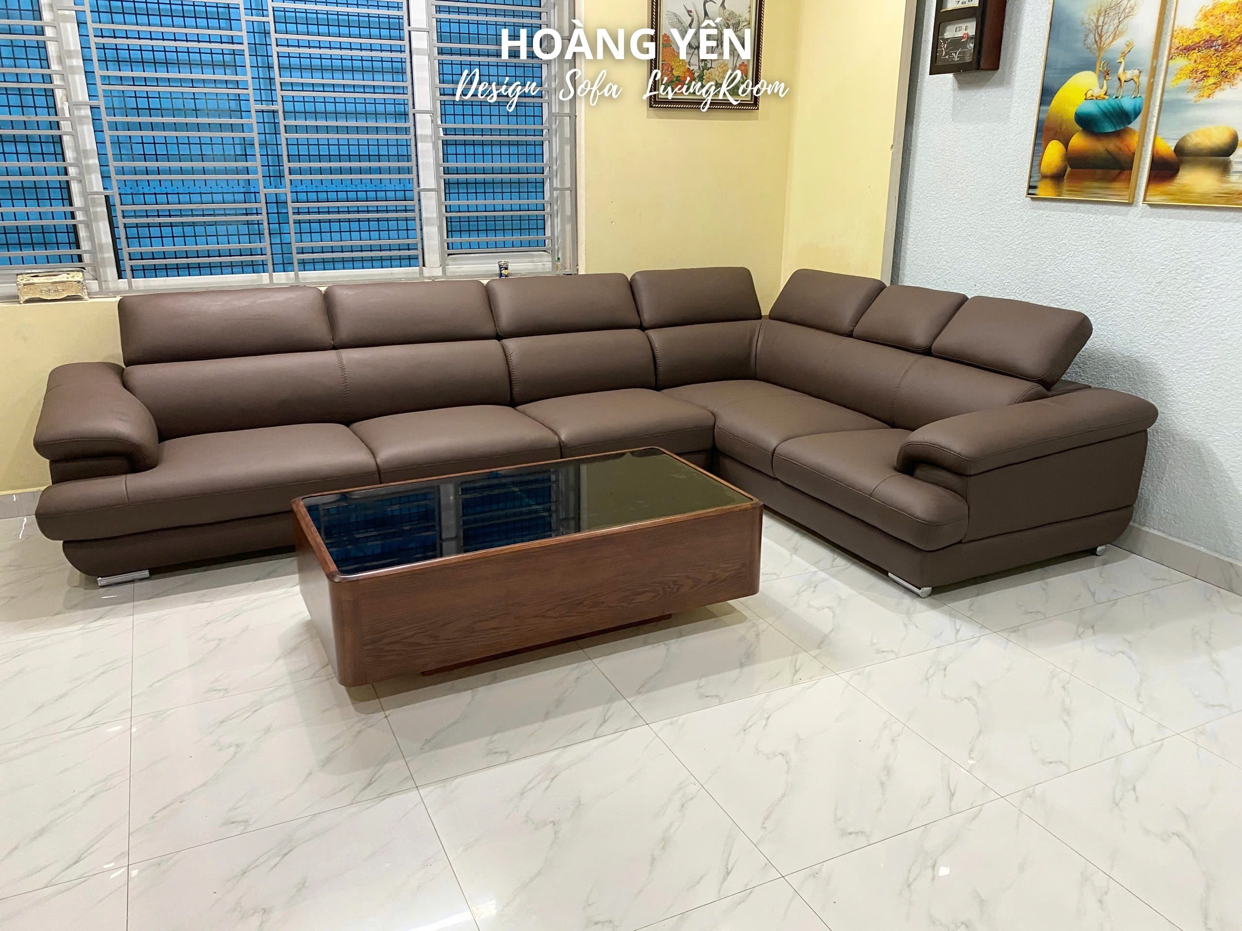 Sofa góc L SHY339 quây kín tựa