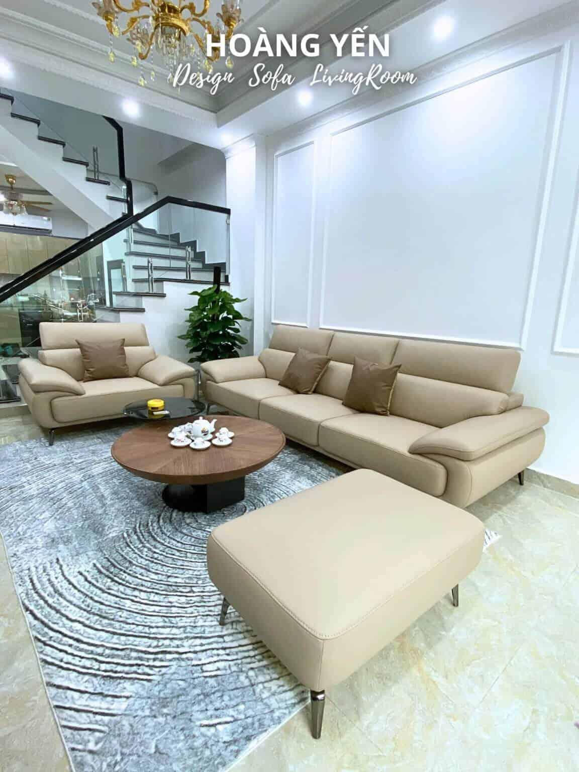 bàn giao sofa da phòng khách SHY434