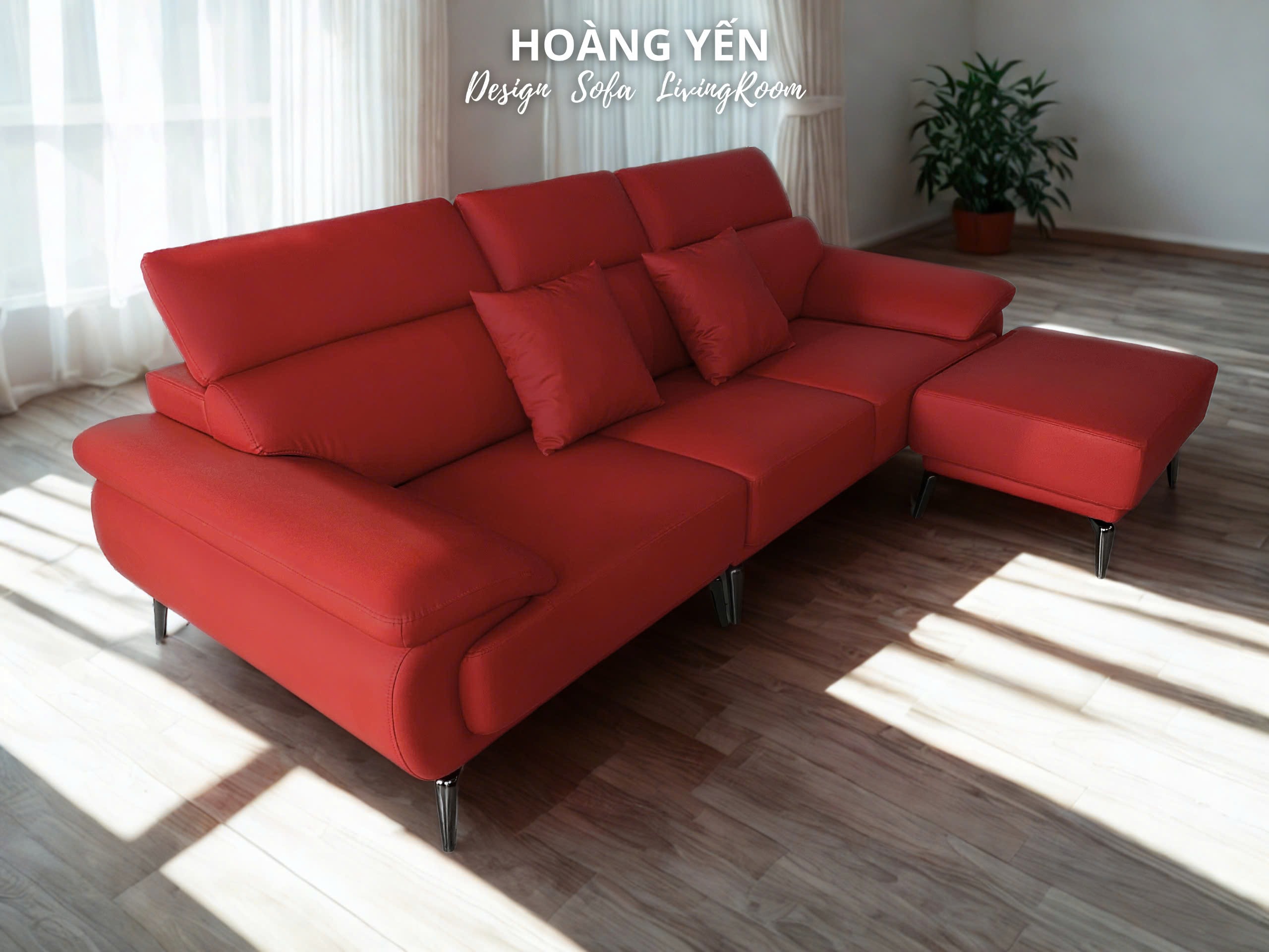sofa văng da SHY434 màu đỏ