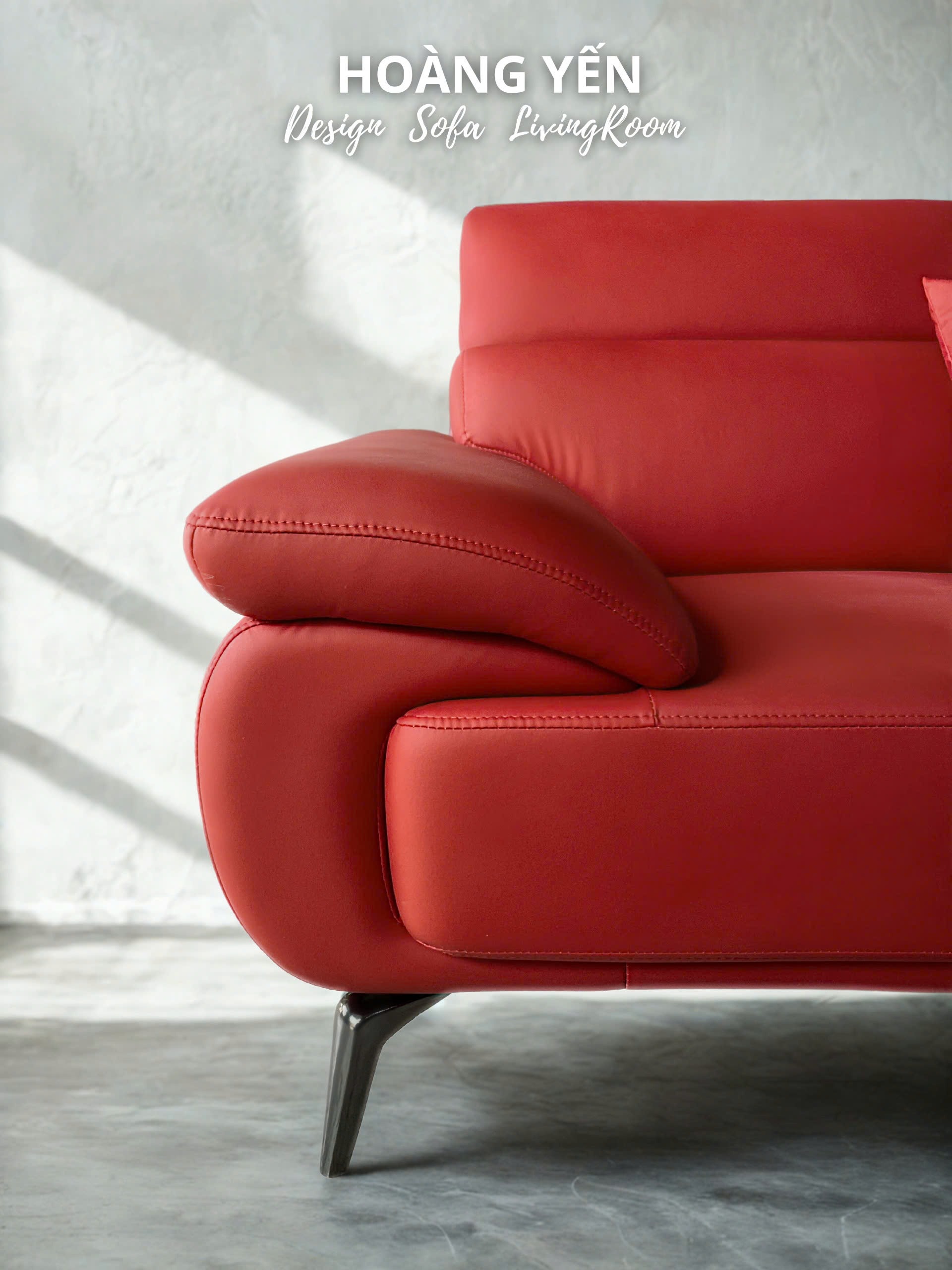 sofa văng da SHY434 màu đỏ