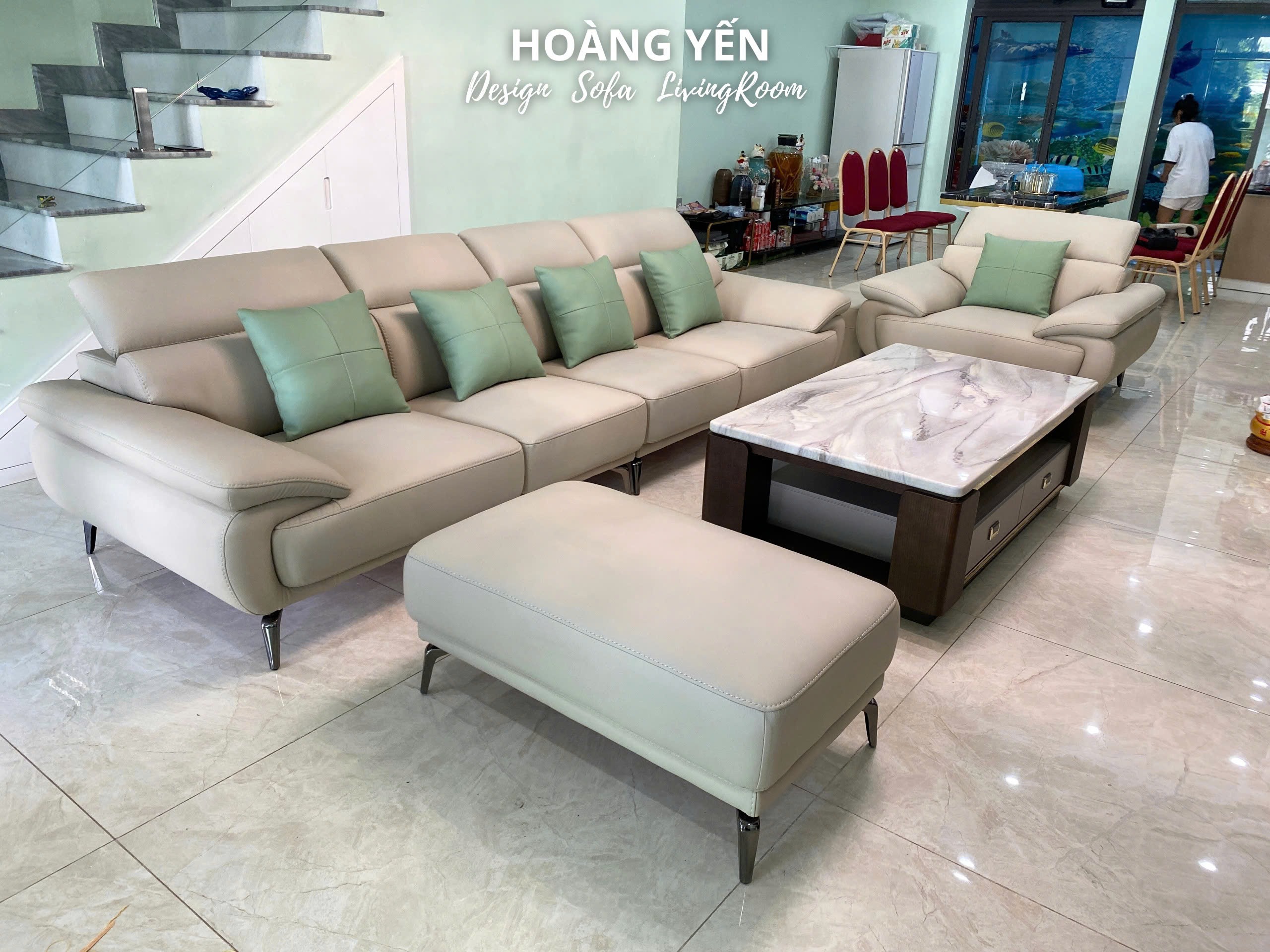 sofa da phòng khách SHY434