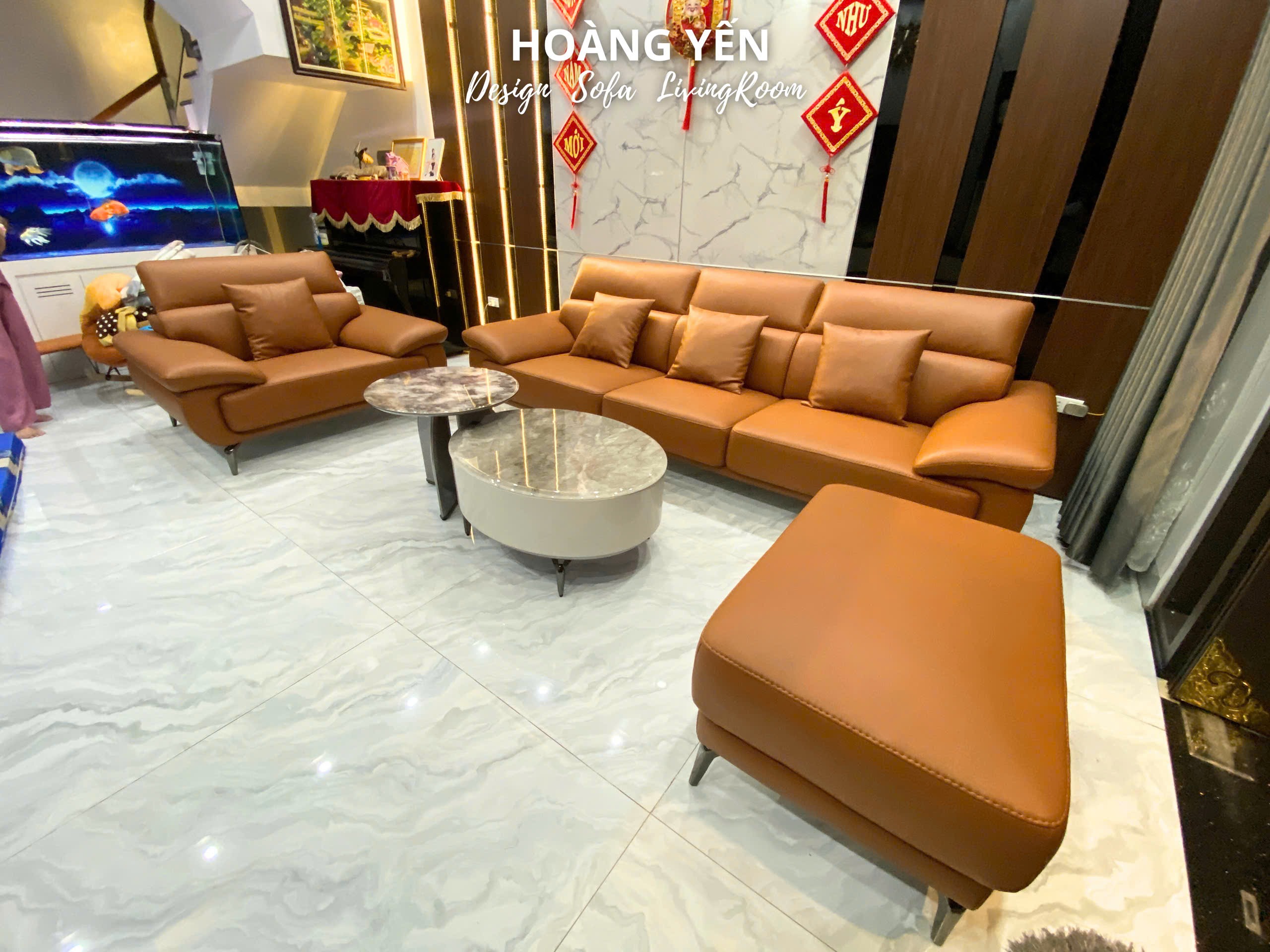 sofa da phòng khách SHY434