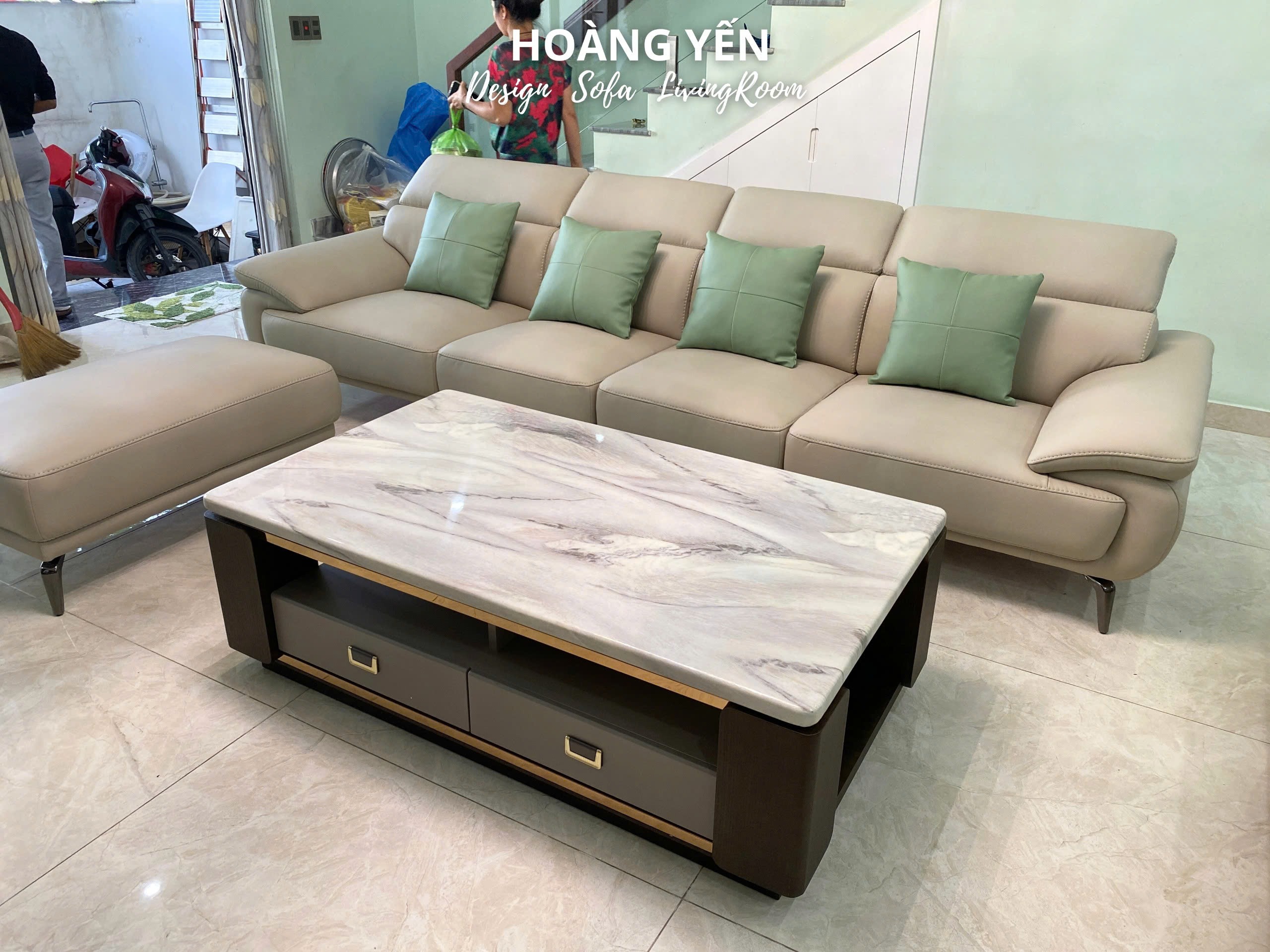 Sofa da phòng khách SHY434