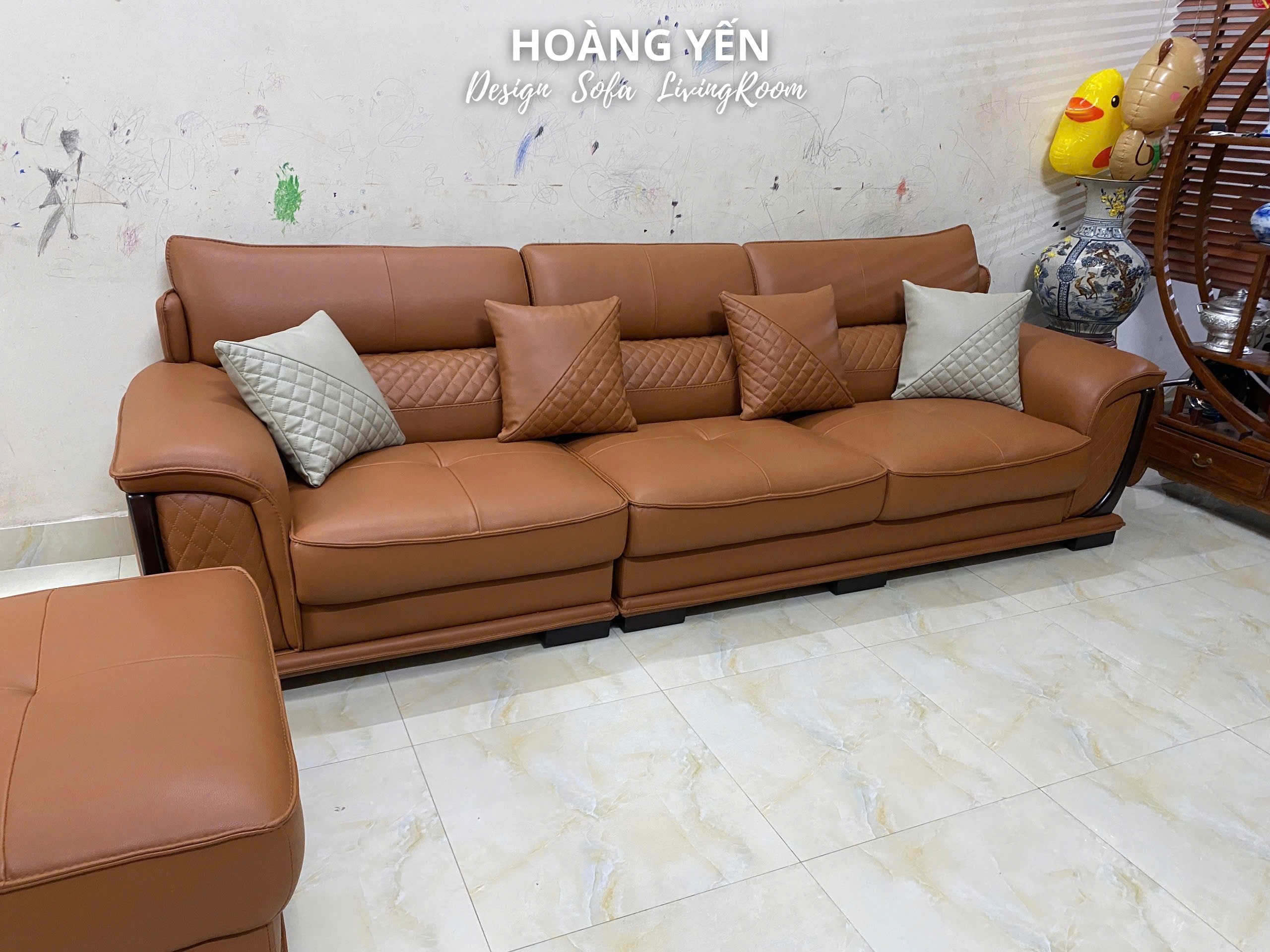 Bàn giao sofa văng da SHY336