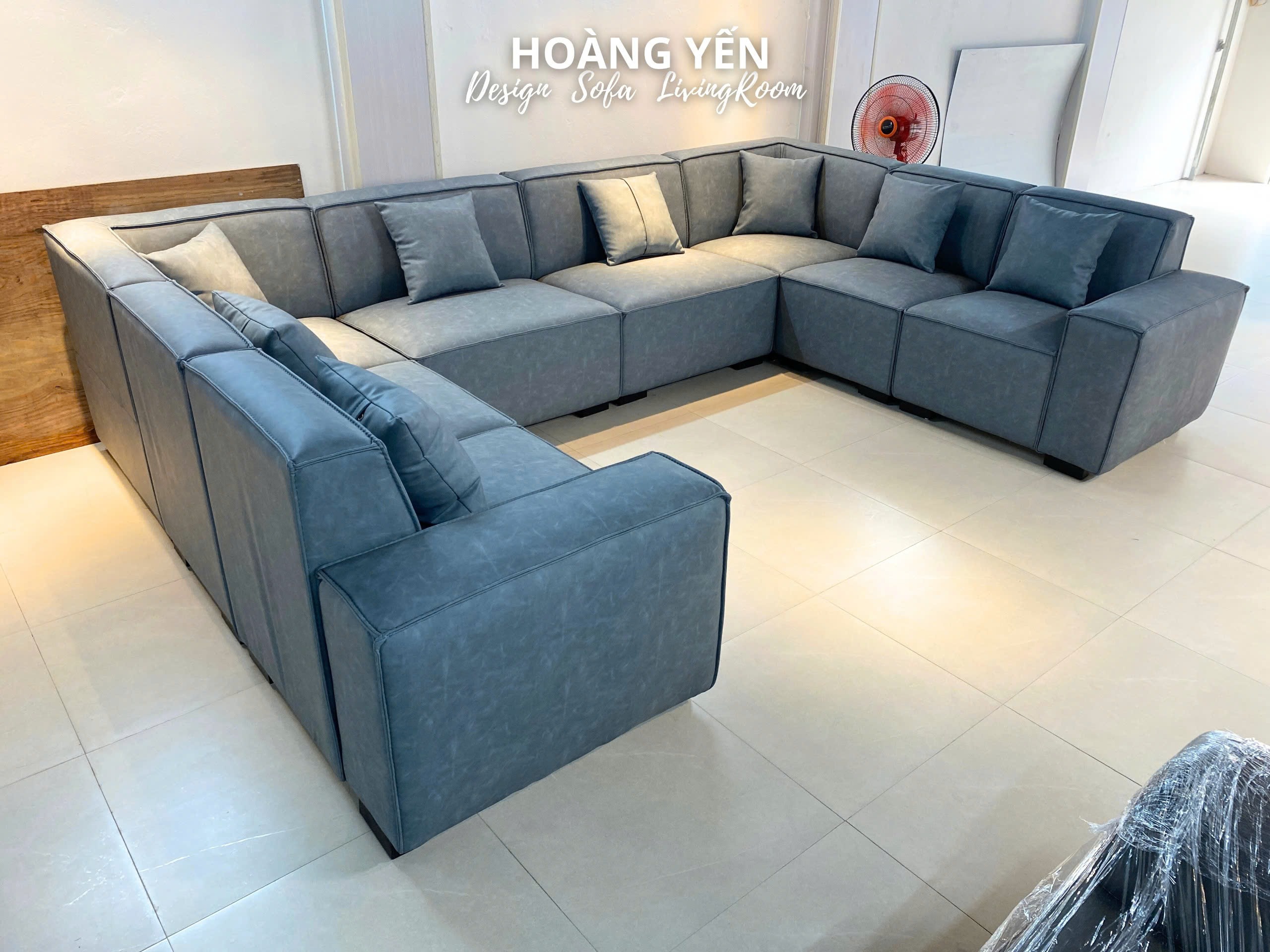sofa da chữ U SHY399