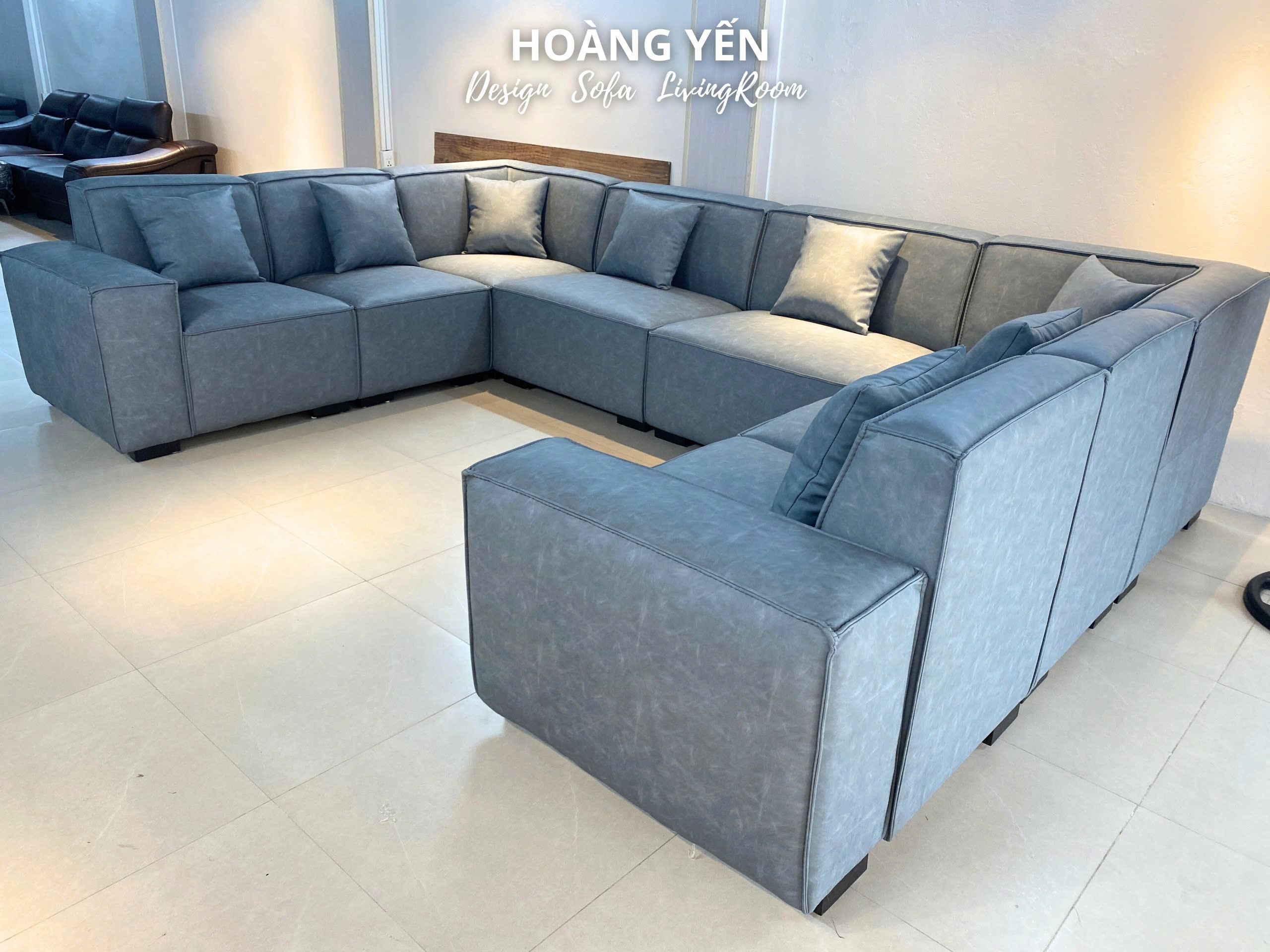 Sofa da chữ U SHY399