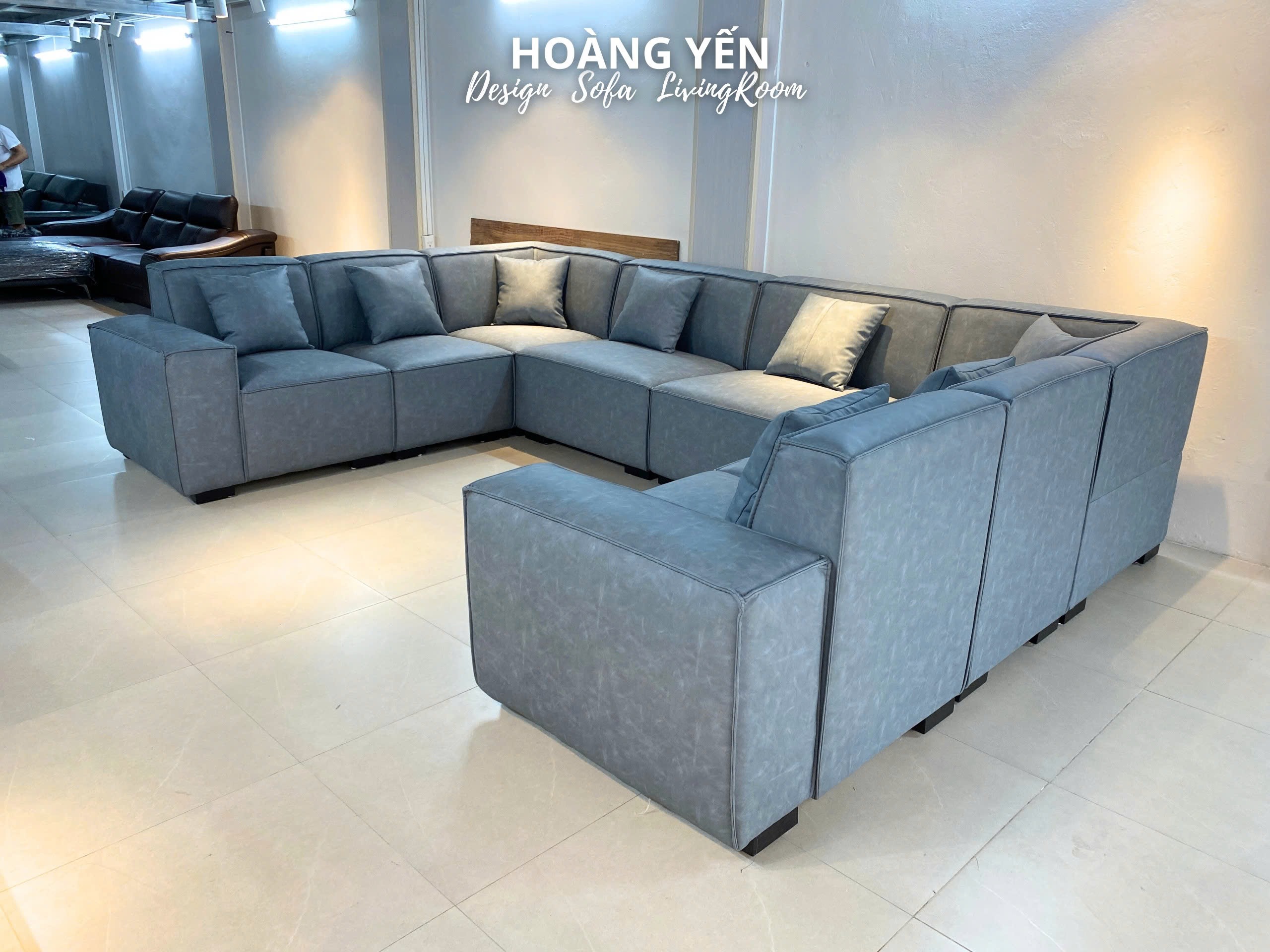 Sofa da chữ U SHY399