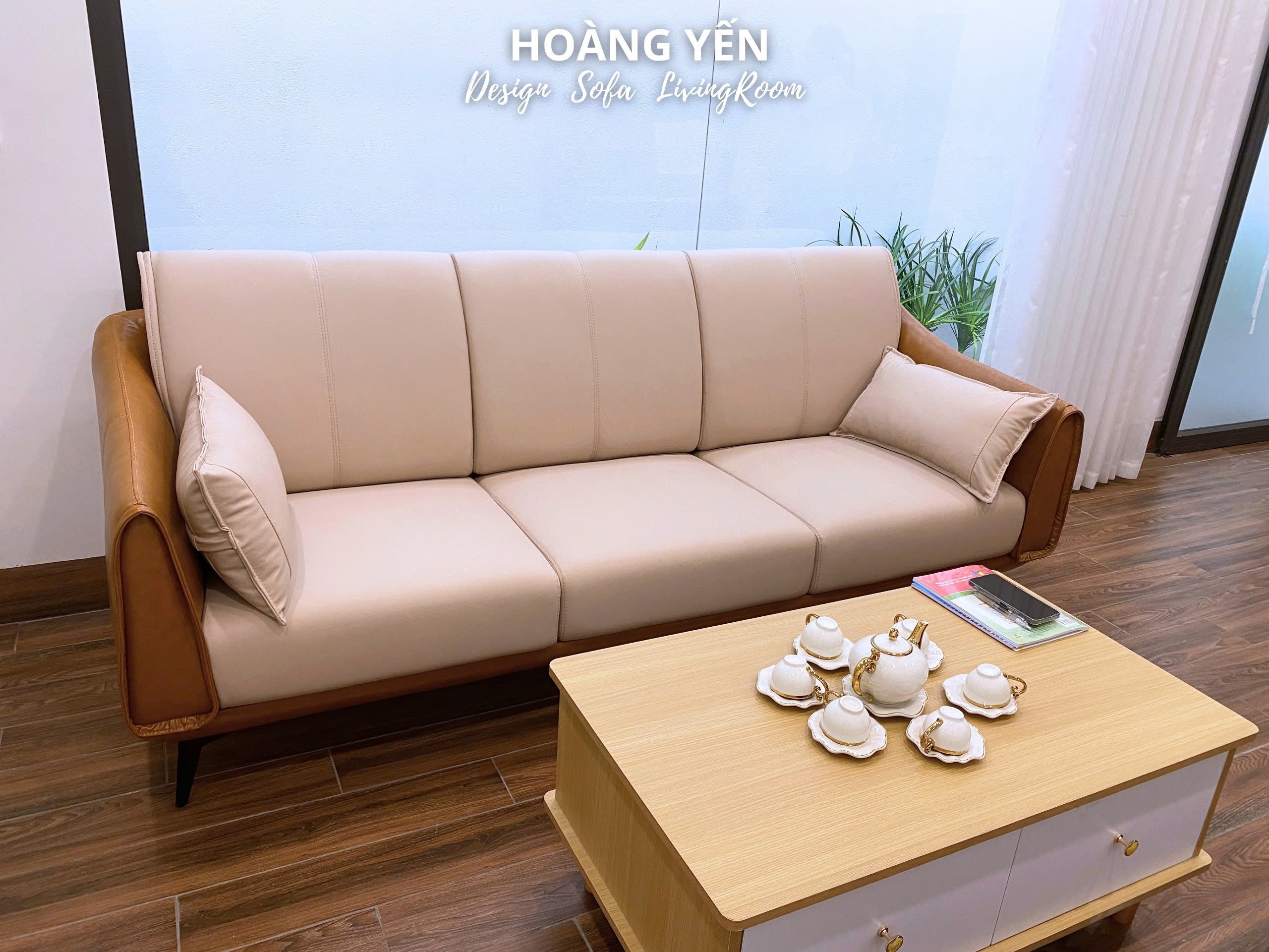 Bàn giao sofa văng da SHY439